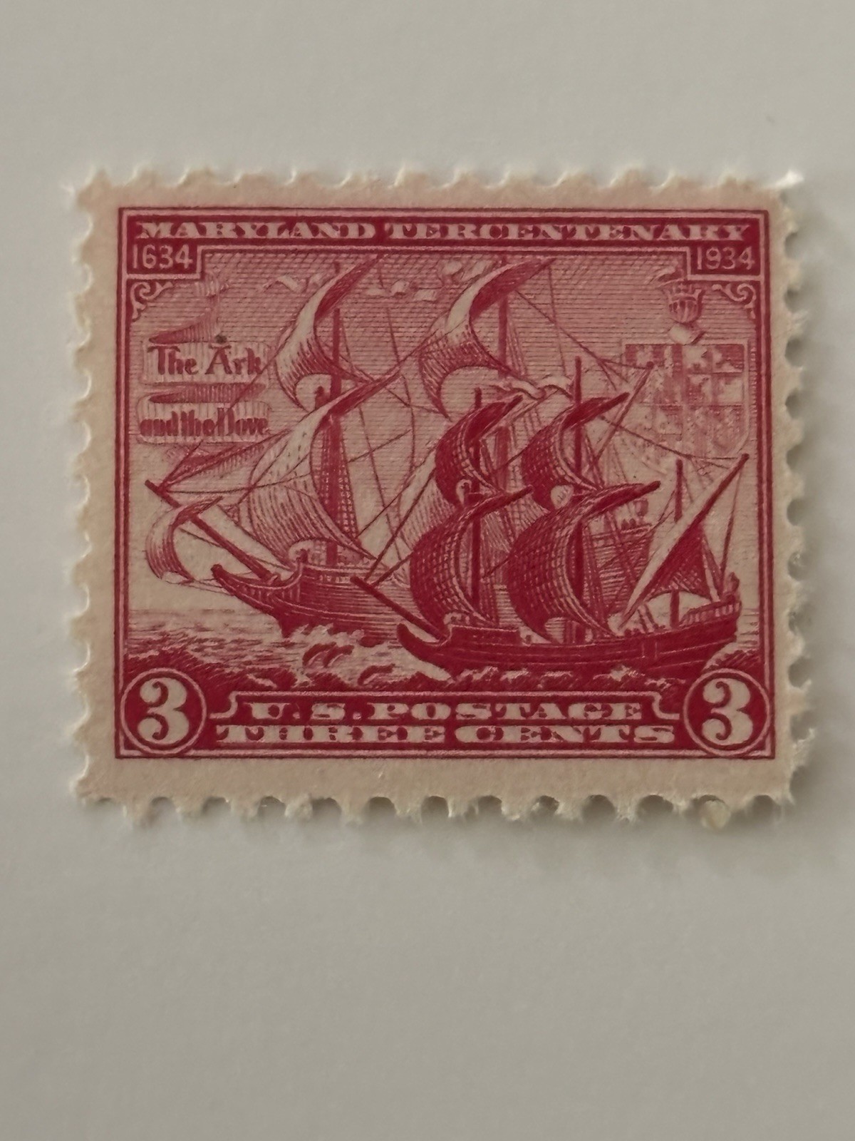 Very Rare Scott #736 3 Cent U.S. Postage Stamp MNHOG DARK LAKE COLOR
