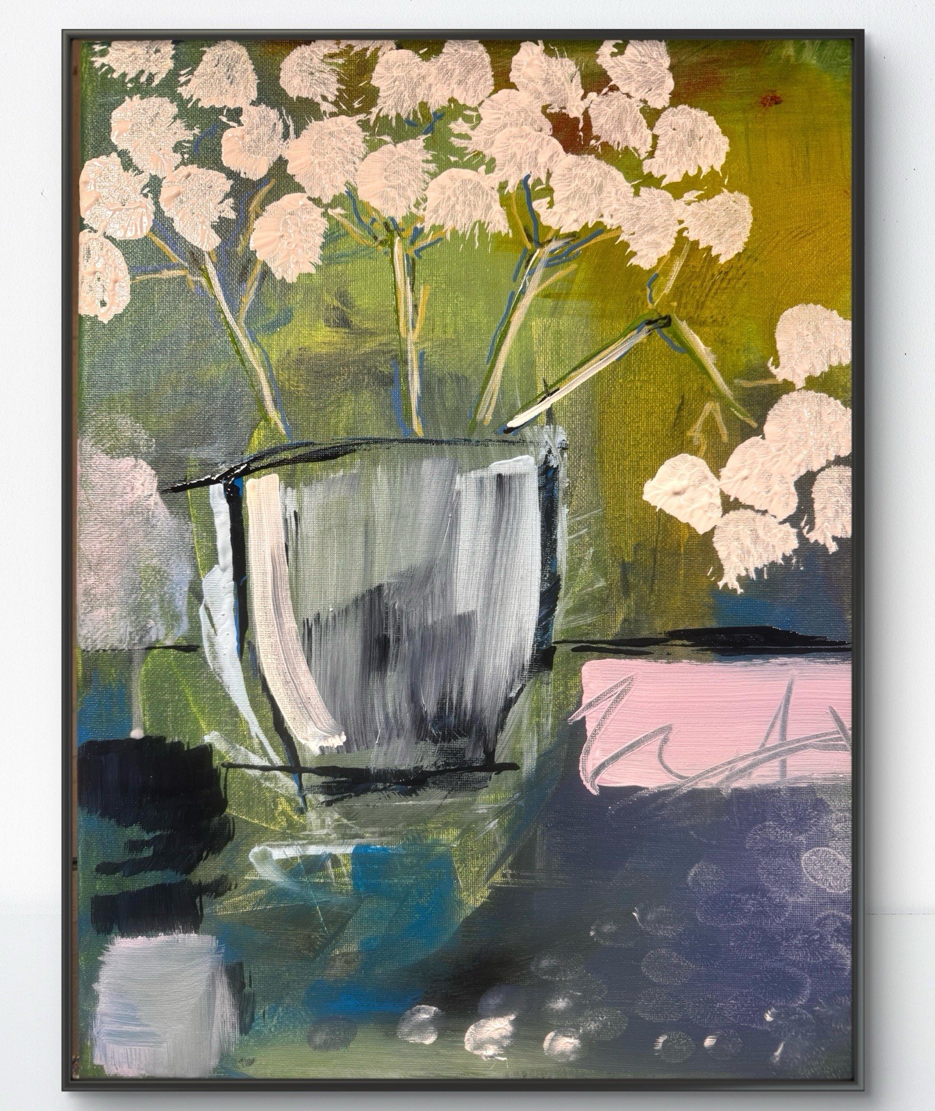 SAMATOWIC Original AbstractArt Flower Vase 12x16 Handmade Expressionism Signed