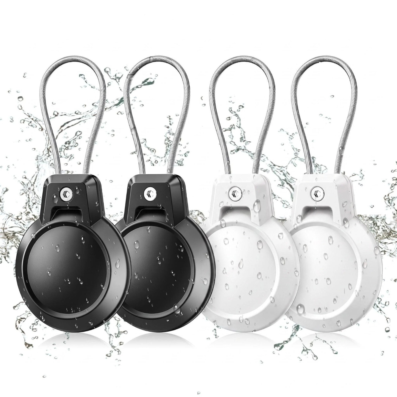 AirTag Holder - 4 Pack Waterproof AirTag Keychain Holder for Apple AirTag