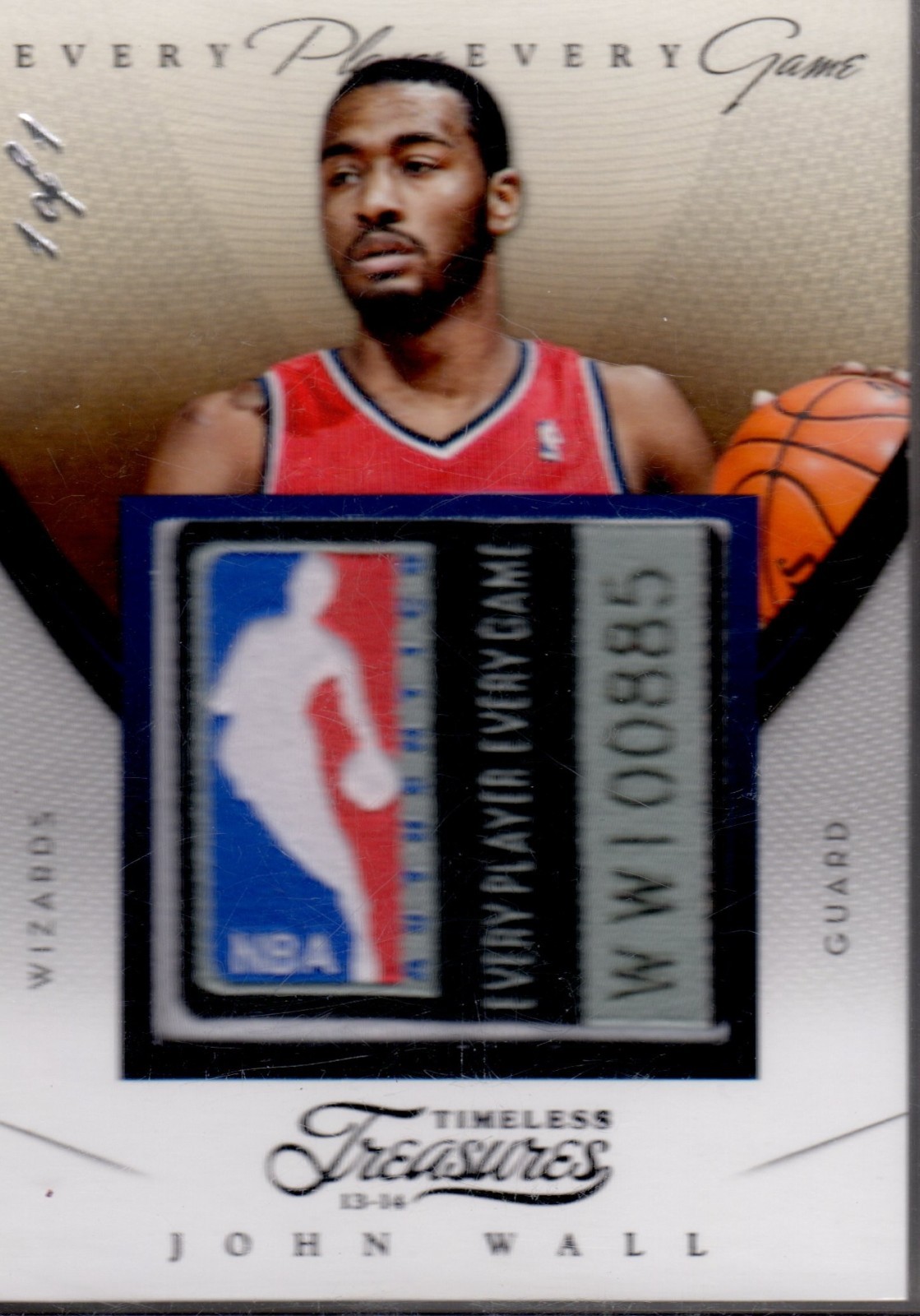 2013-14 Timeless Treasures John Wall Prime NBA Laundry Tag Game-Worn 1/1 Wizards
