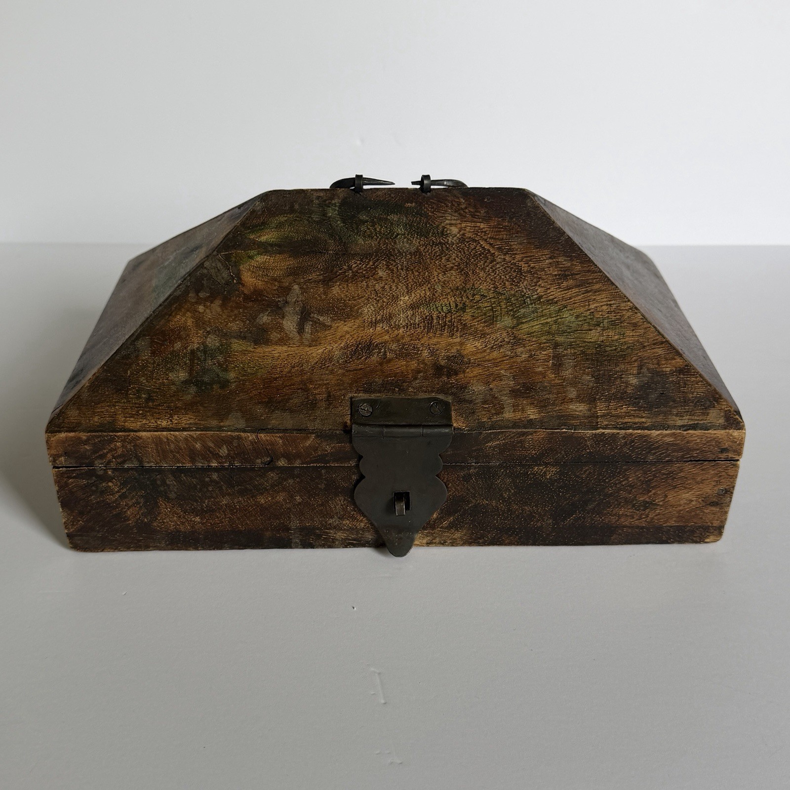 Antique 19th Century Mahogany India Dowry Chest w/Hand Forged Latch and Handle Antique 19th Century Mahogany India Dowry Chest w/Hand Forged Latch and Handle