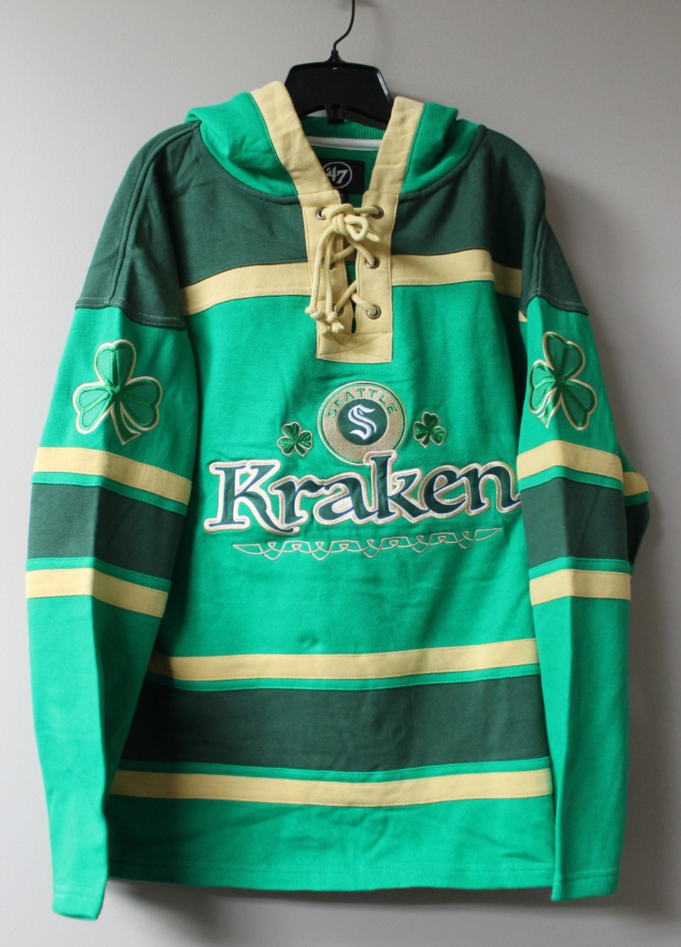 New NHL Seattle Kraken Lacer jersey Shamrock mid weight cotton hoodie men's XXL