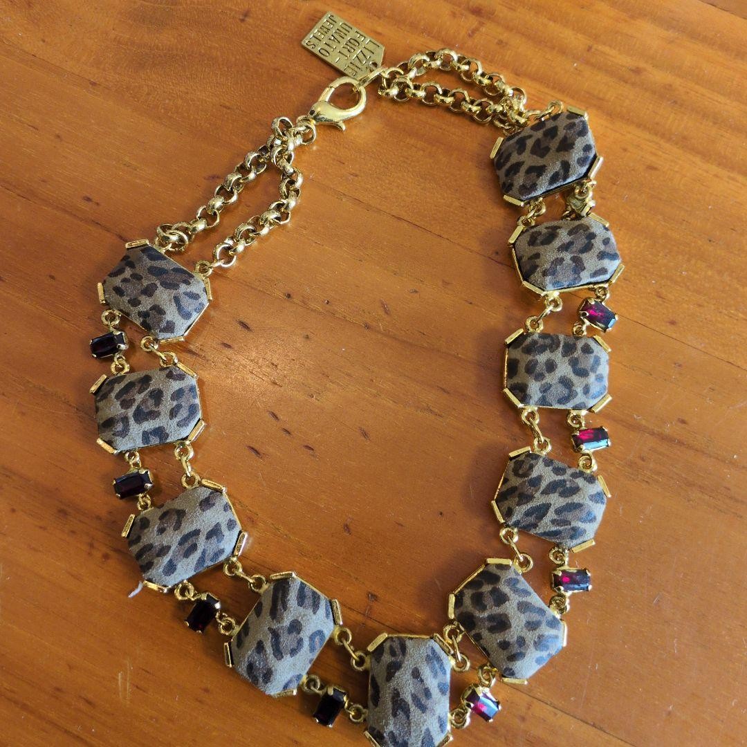 Lizzie Fortunato Jewels Leopard Necklace Multi Chain Gold Dark Red Stone Jewelry Lizzie Fortunato Jewels Leopard Necklace Multi Chain Gold Dark Red Stone Jewelry