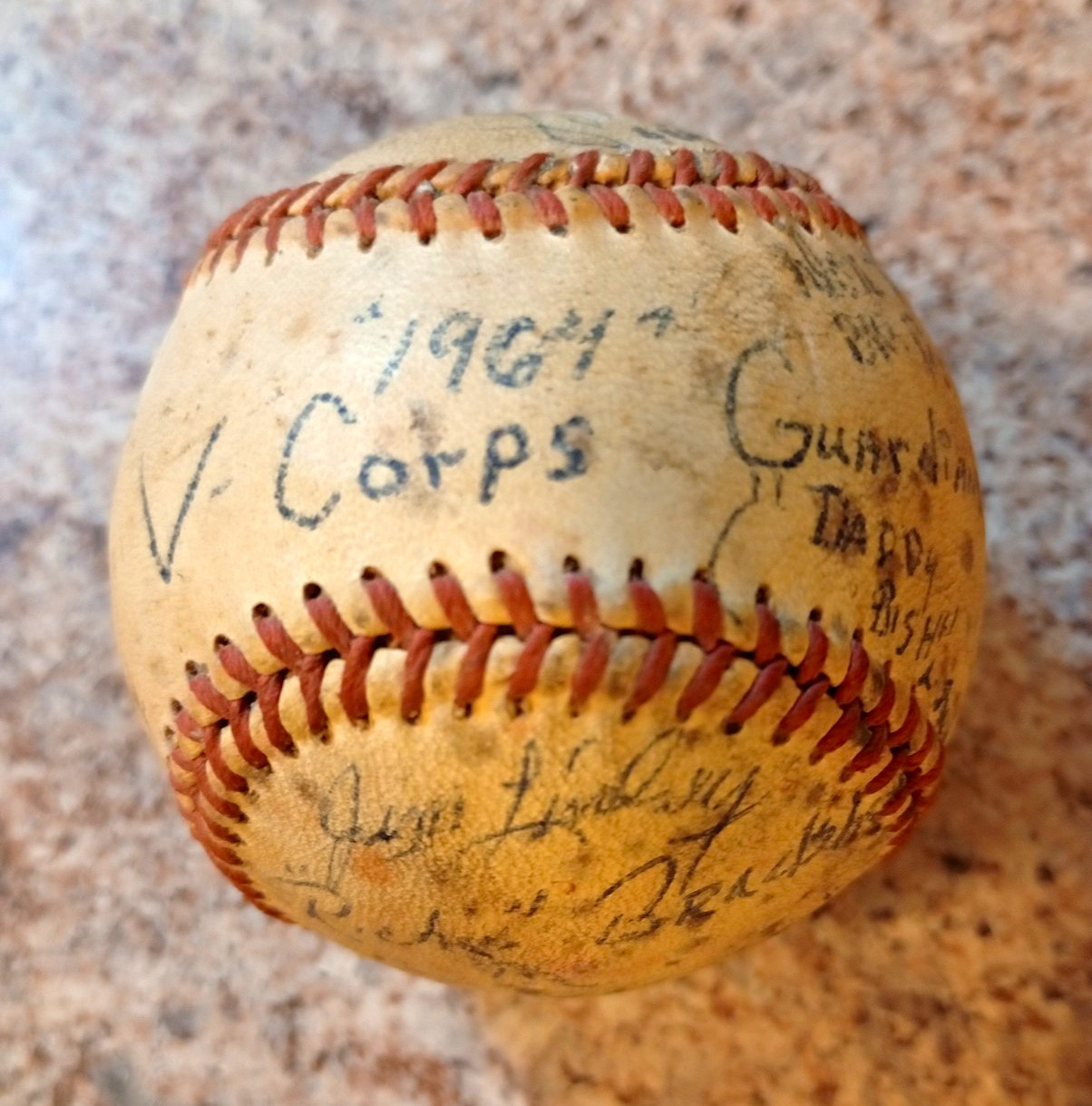 1964 U.S Army V Corps Guardians Rawlings Official League Signed Baseball-Germany
