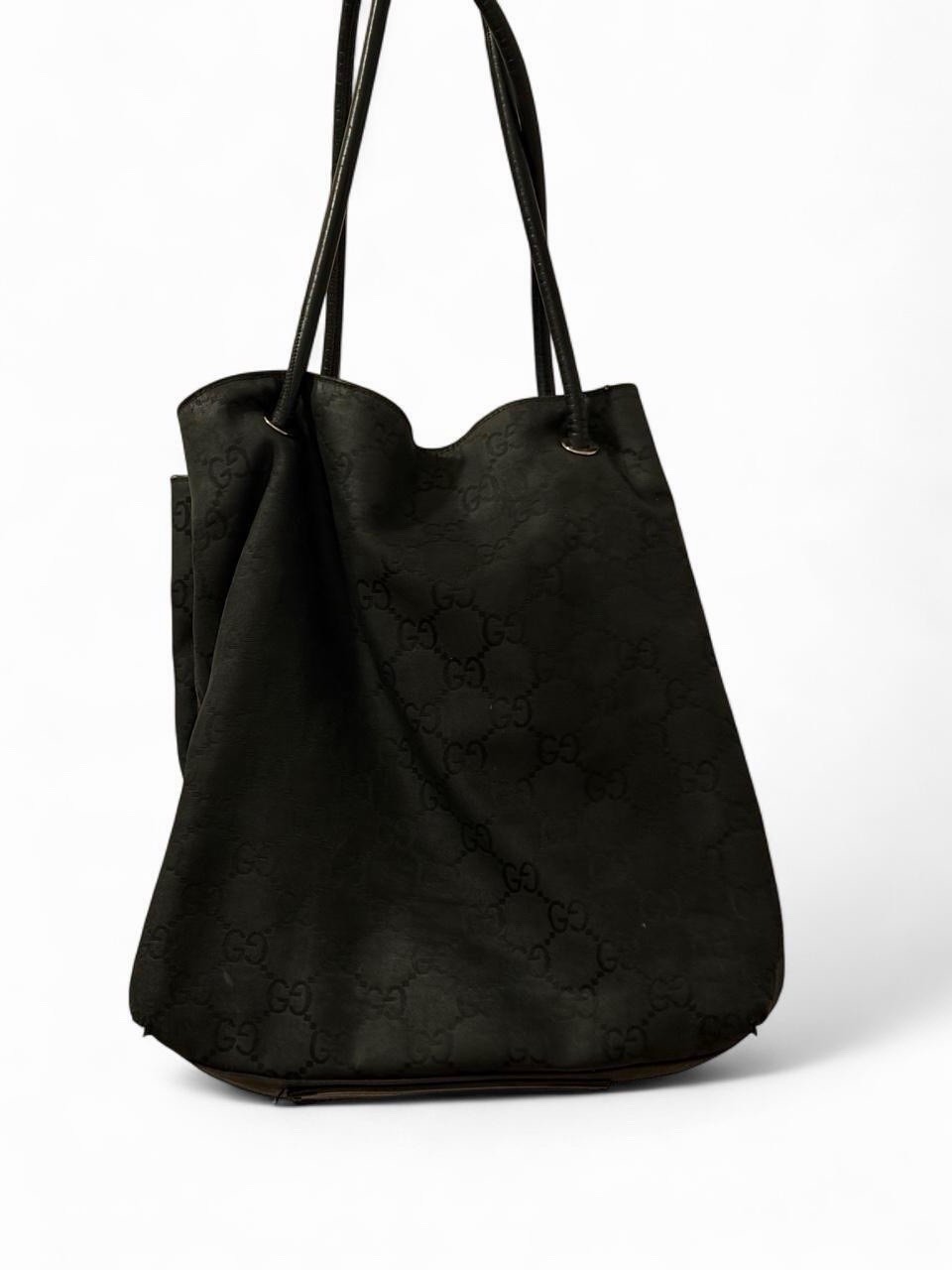 Authentic Gucci Black GG Nylon Monogram Gifford Tote Bag (Style 152274) Authentic Gucci Black GG Nylon Monogram Gifford Tote Bag (Style 152274)