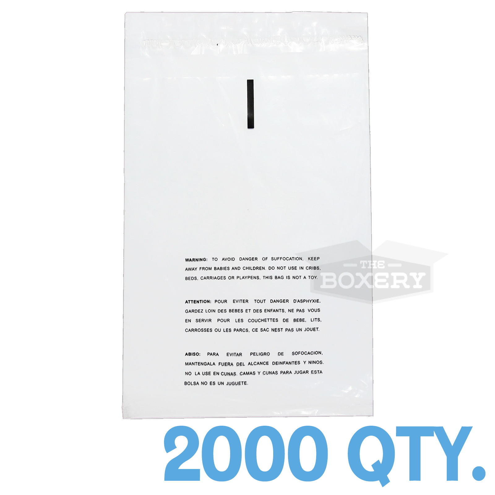 2000 9x12 Self Seal Suffocation Warning Clear Poly Bags 1.5 mil 