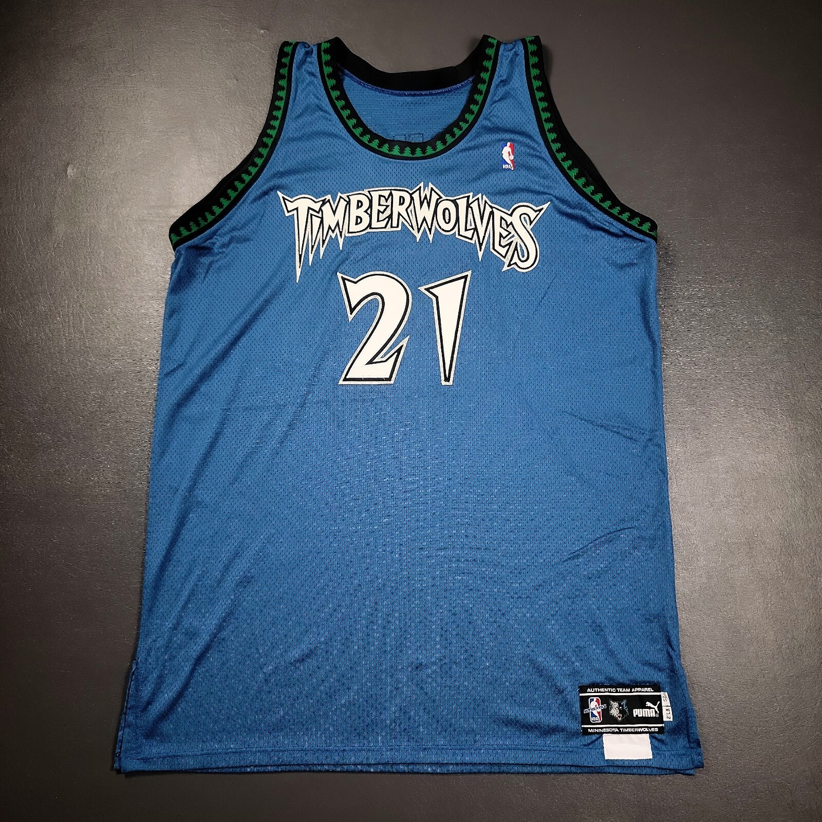 100% Authentic Kevin Garnett 99 00 Puma Timberwolves Game Pro Cut Jersey 52+2