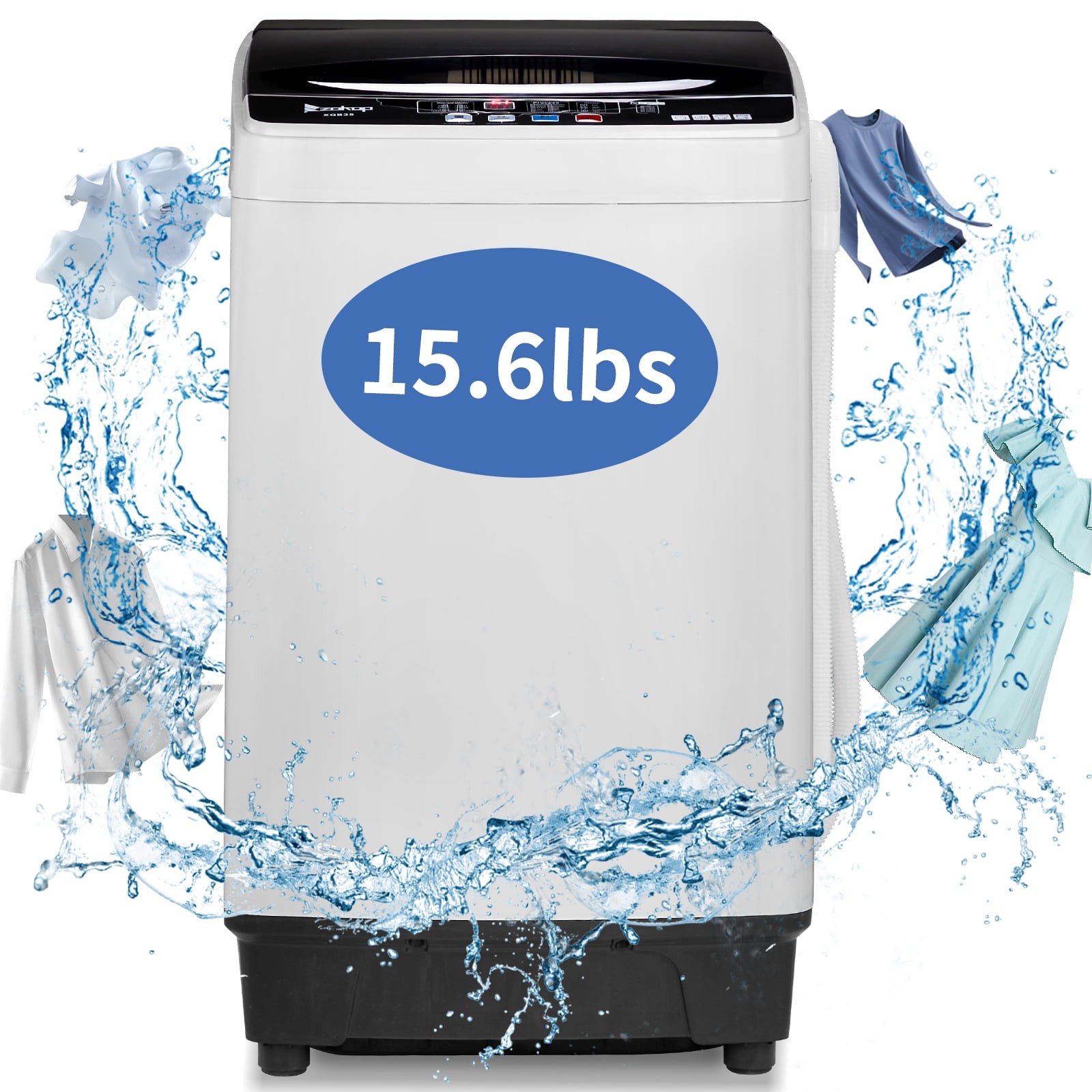 ZOKOP 15.6lbs Full Auto 260W Washing Machine Clothing Apartment Electric Washer