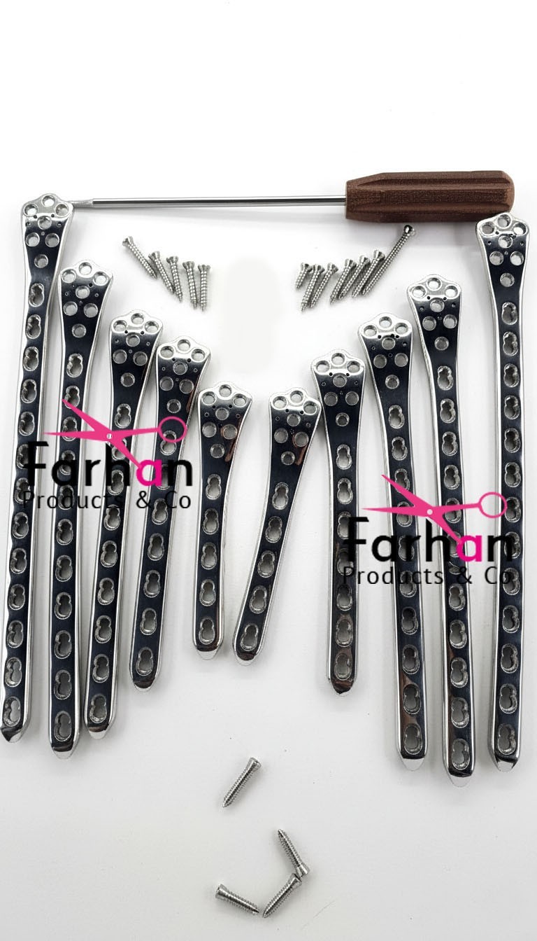 Locking Distäl Femür 4.5/5.0 mm 5,7,9,11& 13 H plates & screw 102 pc SS 316L