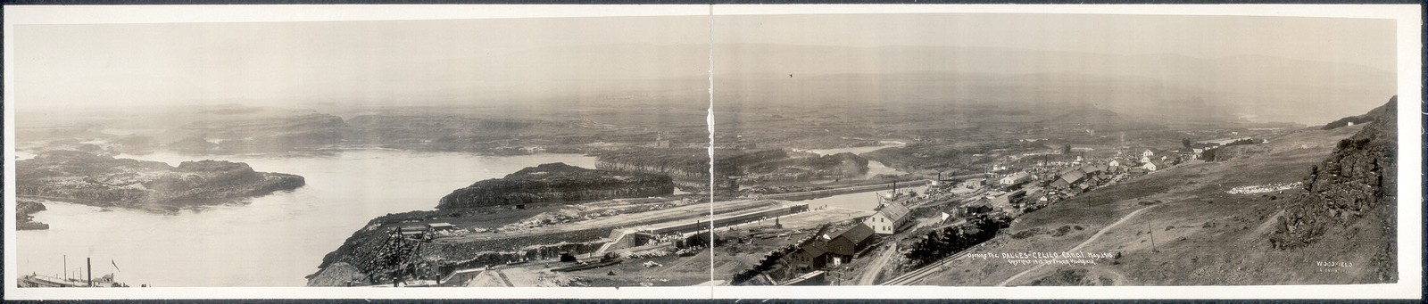 Photo:Dalles Oregon 1915 Opening of The Dalles-Celilo Canal Panorama