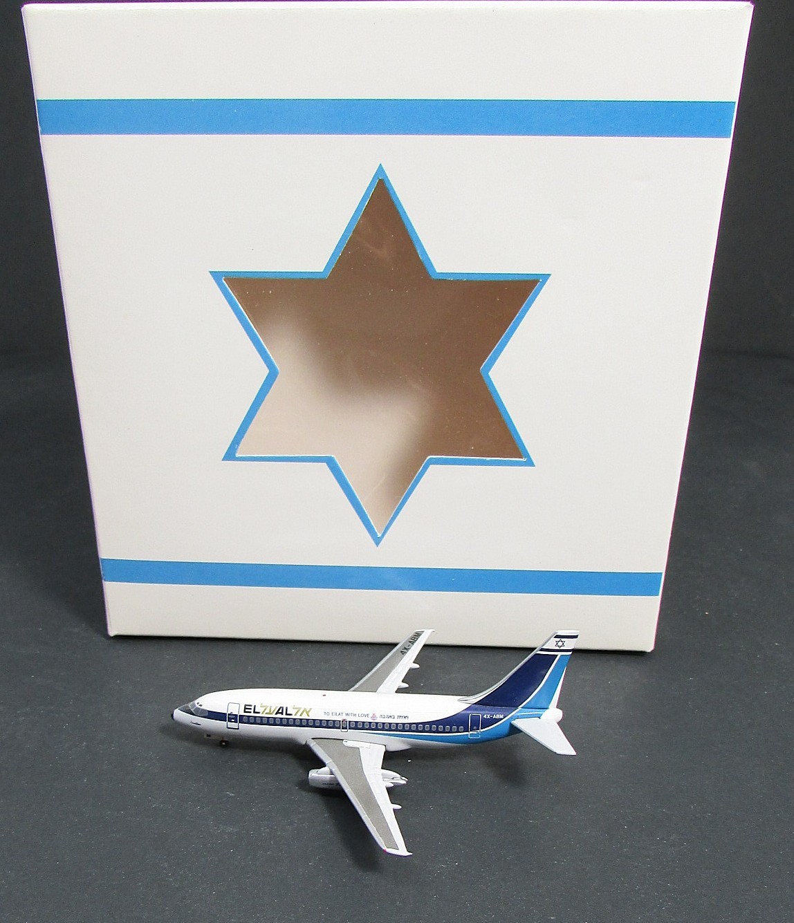 EL AL ISRAEL BOEING 737-200 TO EILAT WITH LOVE 4X-ABM AEROCLASSICS Diecast 1:400
