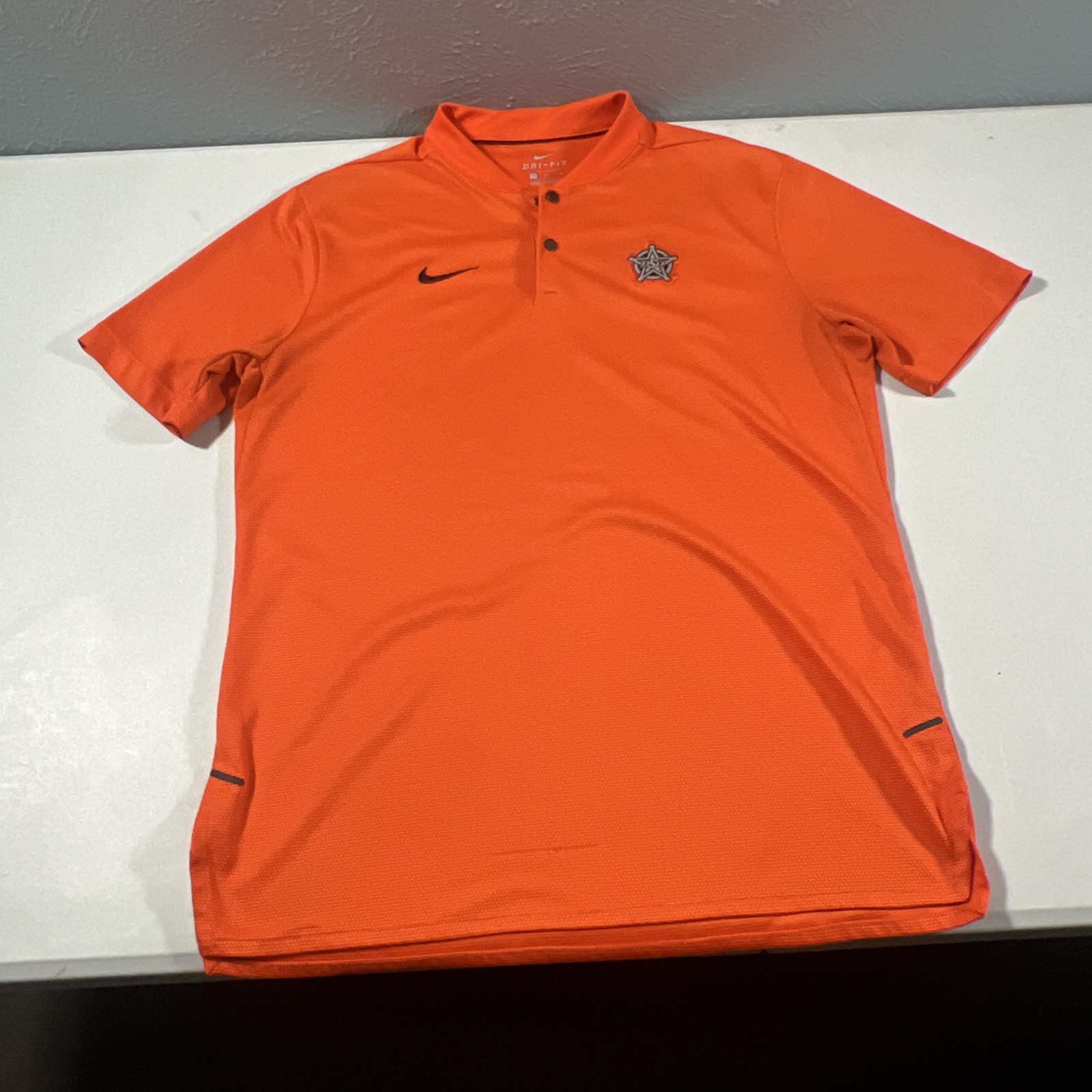 Men\'s Nike Dri Fit Oklahoma State Cowboys Short Sleeve Blade Collar Shirt Sz M