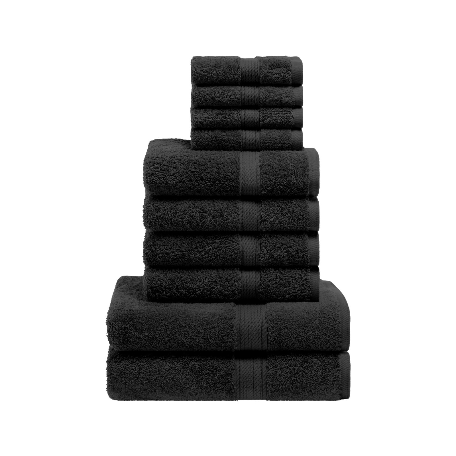 800 GSM Egyptian Cotton Pile Plush Heavyweight Luxury Soft 10-Piece Towel Set