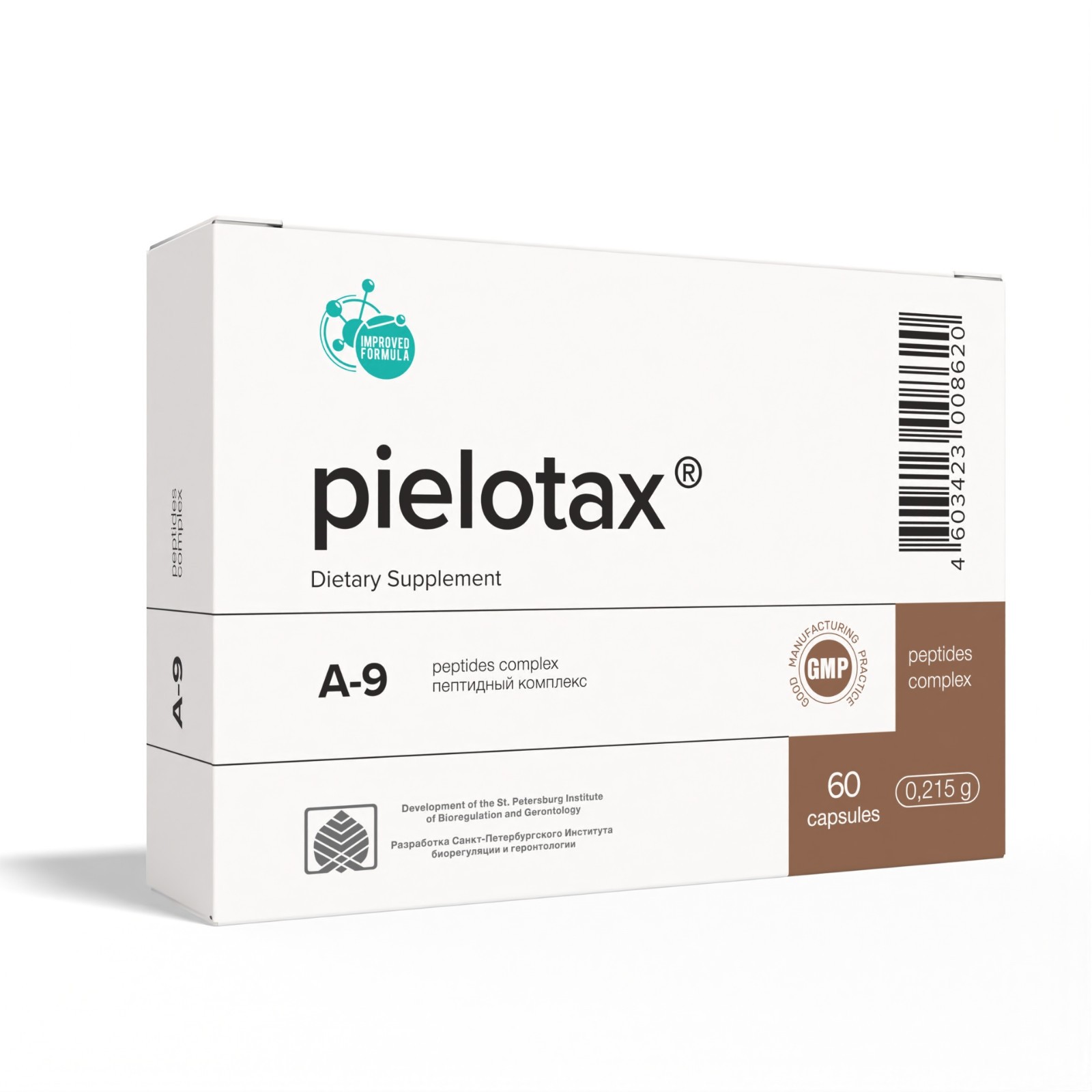 Pielotax A-9 Original Khavinson Natural Kidney Peptide Bioregulator 60 Capsules