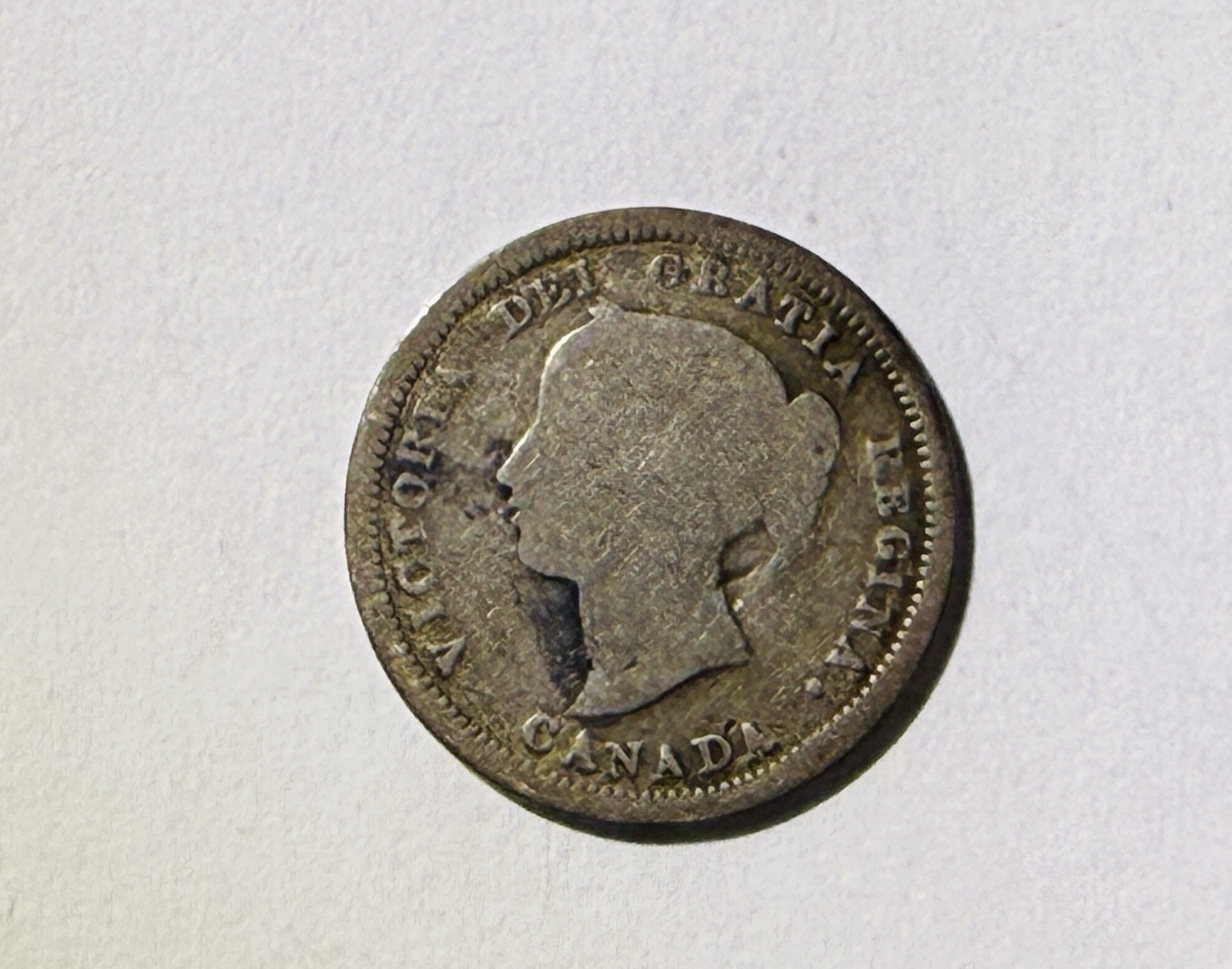 1858 Canada Queen Victoria Silver 5 Cents