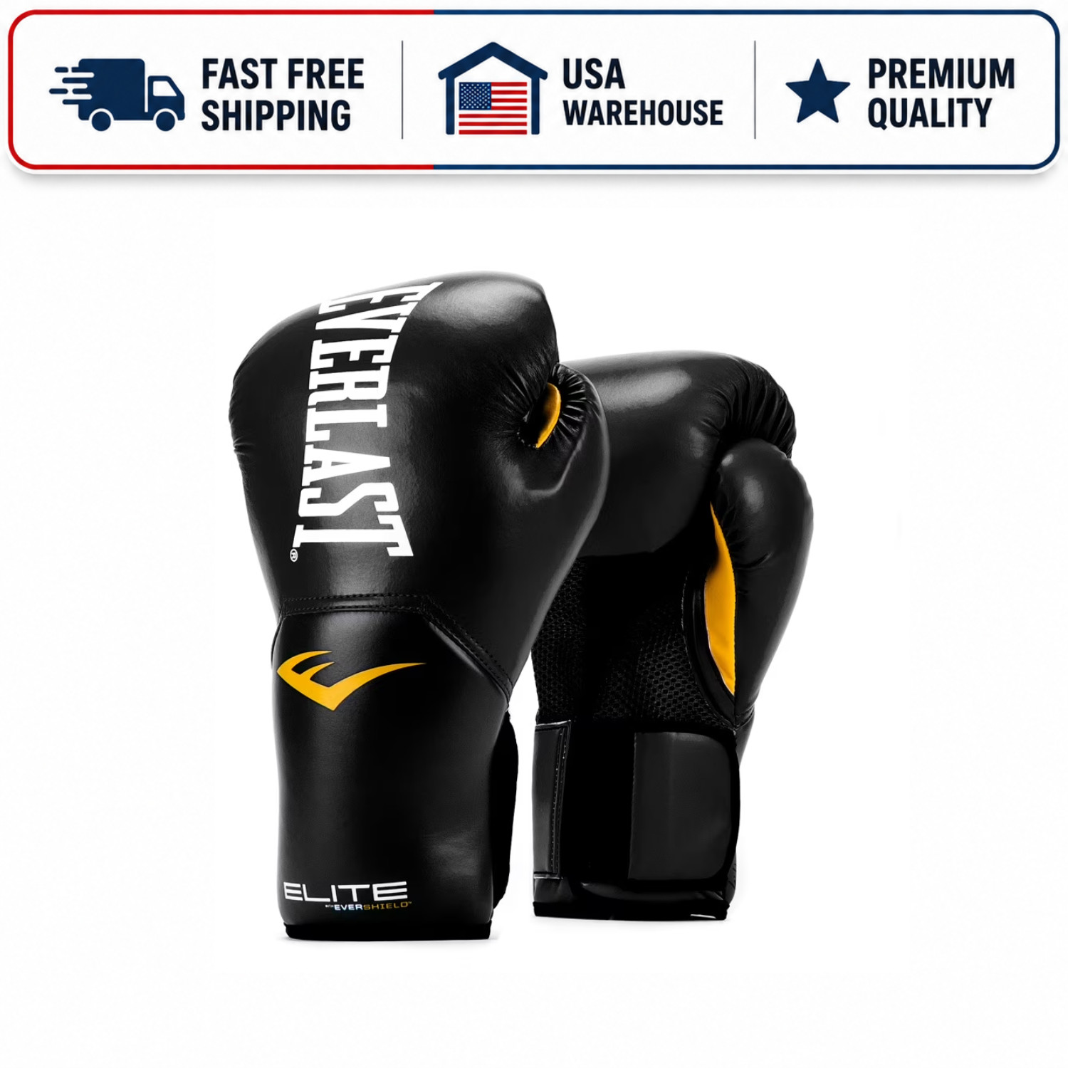 Everlast ProStyle Elite V2 Training Boxing Gloves 16 oz Black Sparring