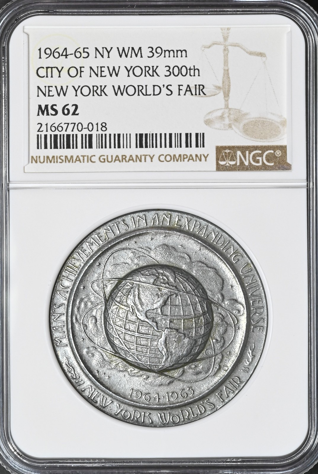 1964-65 NYWF Official SCD, SH 26-1 P, City of New York 300th, NGC MS 62
