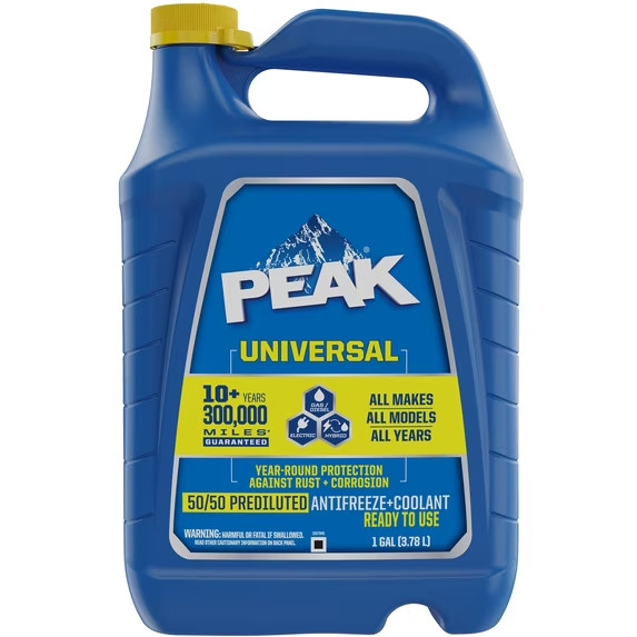 PEAK Universal 50/50 Prediluted Antifreeze + Coolant for All Vehicles, 1 gal PEAK Universal 50/50 Prediluted Antifreeze + Coolant for All Vehicles, 1 gal
