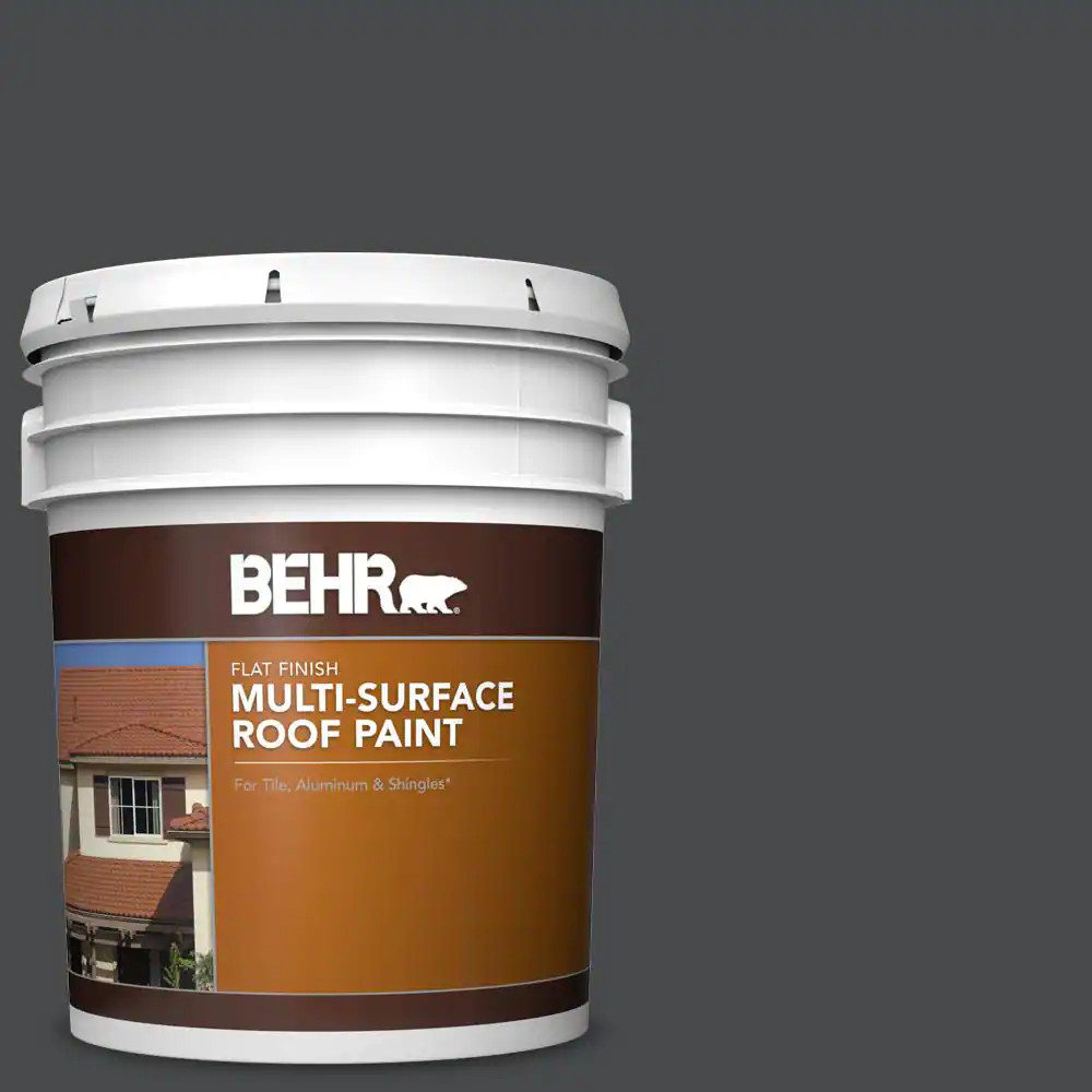 NEW 5 Gal Black Slate Flat Roof Paint Multi-Surface Exterior Strong Protection