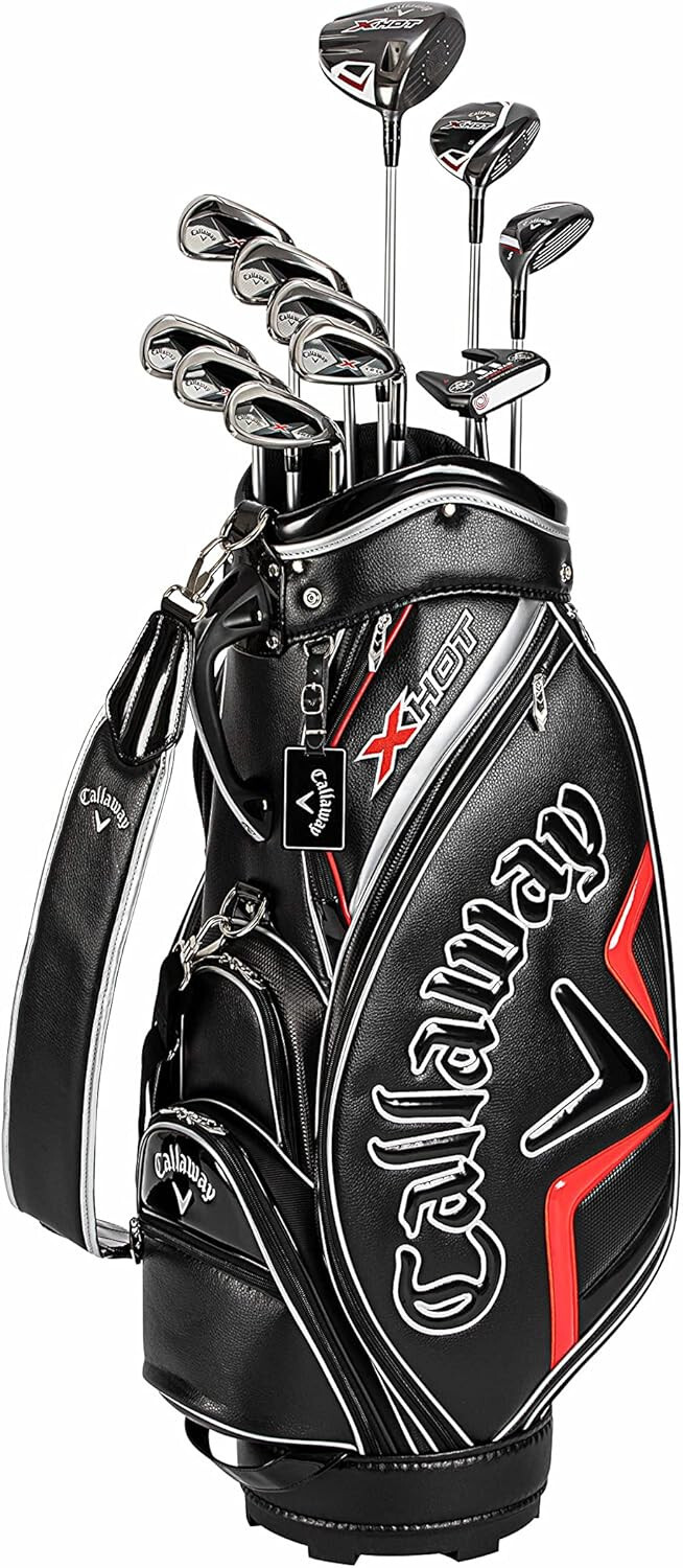 Callaway X HOT Men\'s Club 11pcs Caddy Bag Set 2021 Carbon Shaft Flex Regular