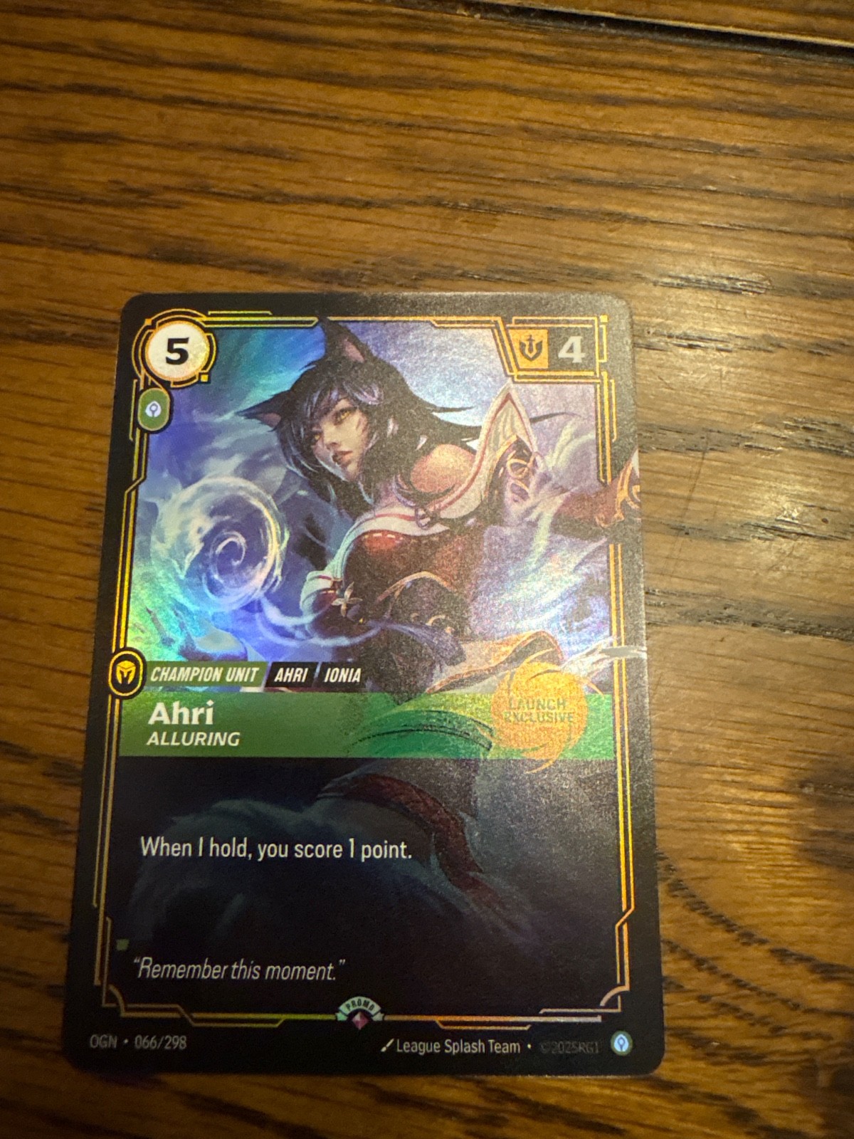 Riot Games League of Legends CCG Ahri Champion OGN 066/298 Promo Foil Riot Games League of Legends CCG Ahri Champion OGN 066/298 Promo Foil