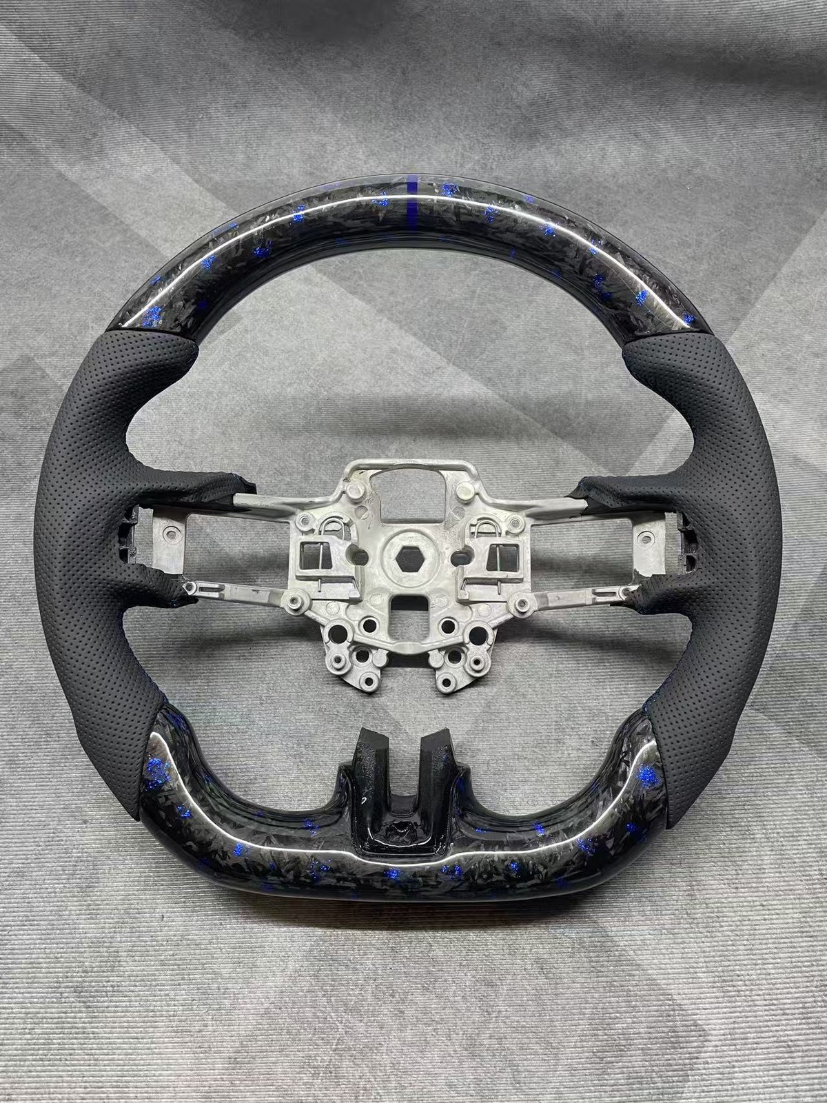 Blue Forged Carbon Fiber Steering Wheel Fit for Ford Mustang Shelby GT 2018-2023