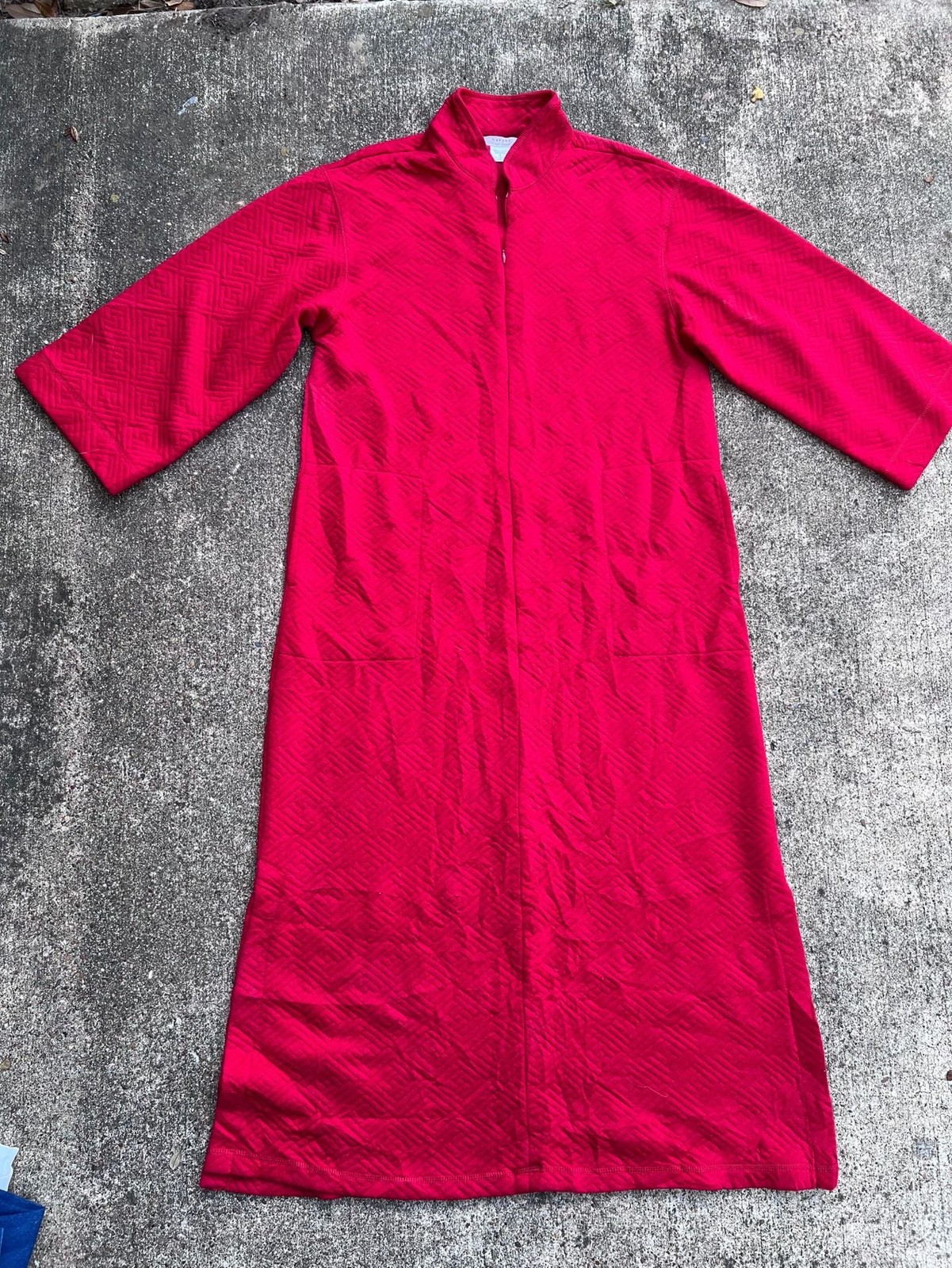Natori Private Luxuries Robe Size S Red Quilted Zip Front Lounge Natori Private Luxuries Robe Size S Red Quilted Zip Front Lounge