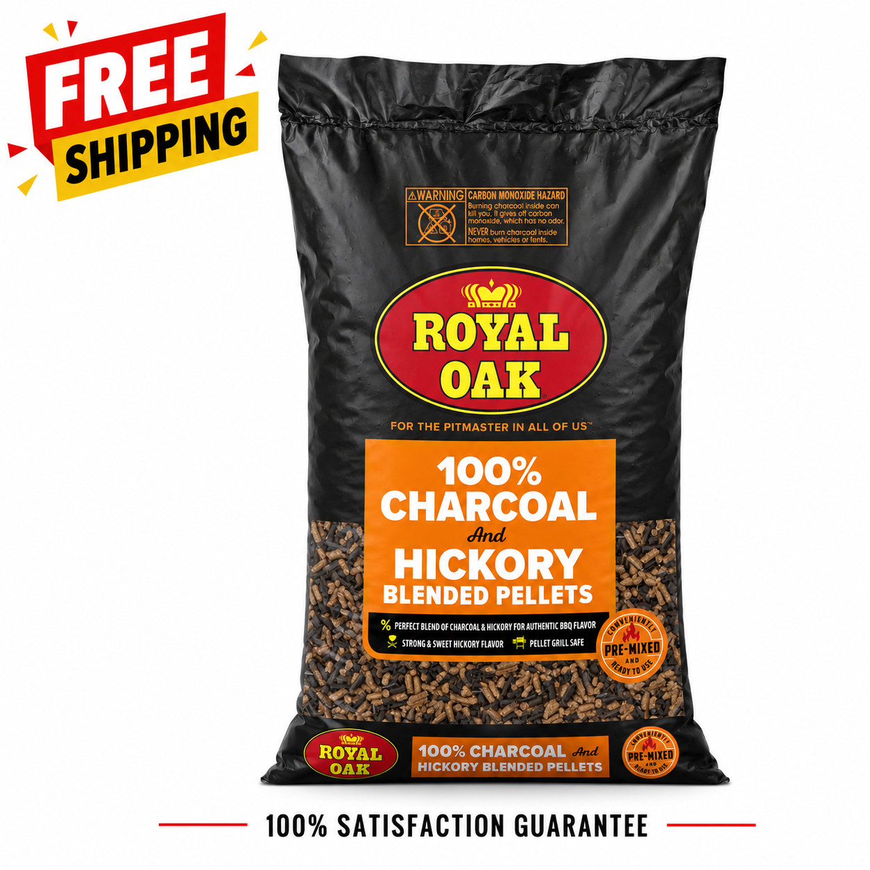 Royal Oak 100% Charcoal and Hickory Blended Pellets, 20 lbs Royal Oak 100% Charcoal and Hickory Blended Pellets, 20 lbs