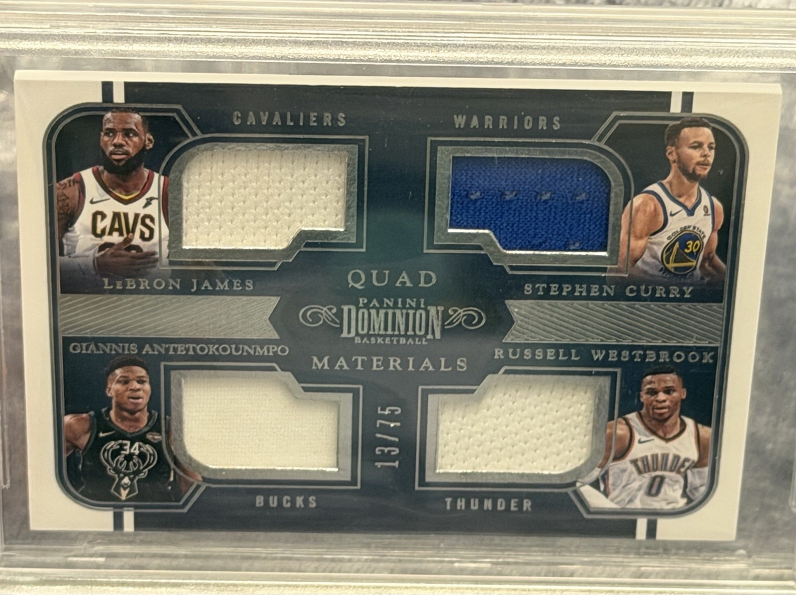 2017-2018 Panini Quad Materials LeBron James Stephen Curry Giannis Westbrook BGS