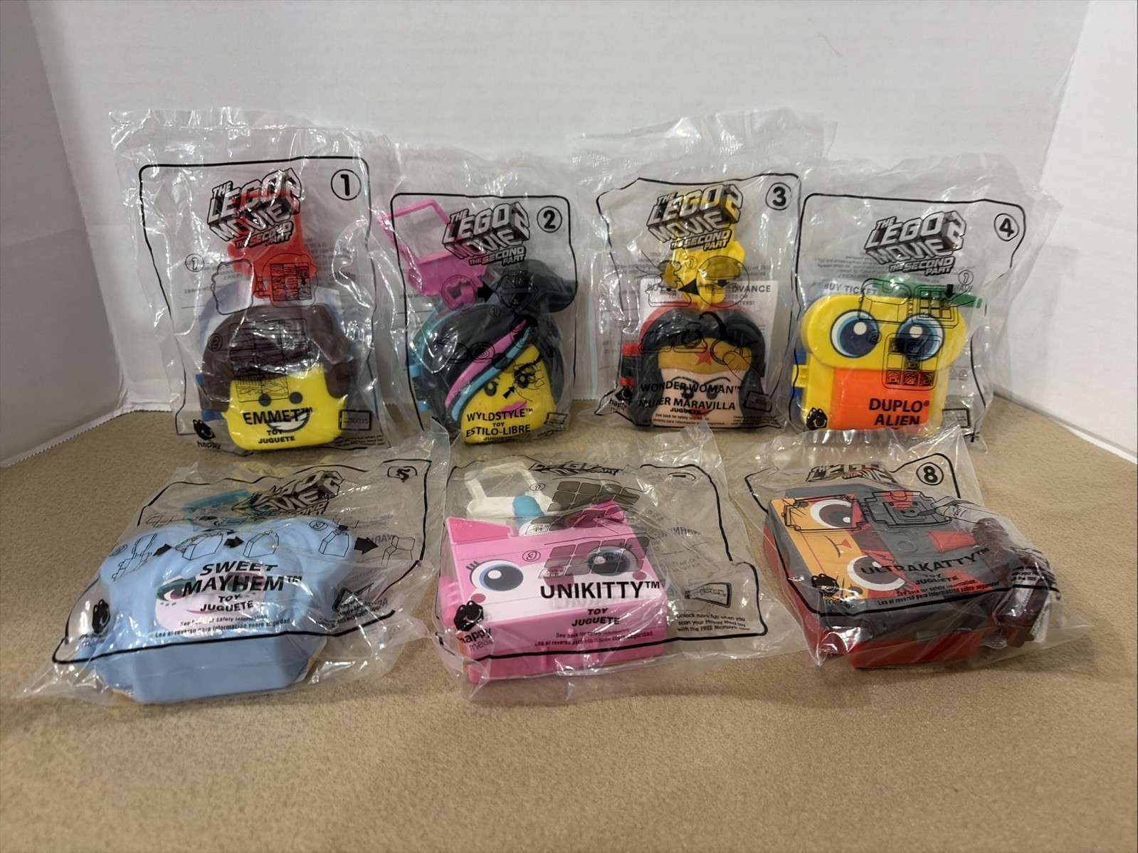 Mcdonalds 2019 The Lego Movie 2 - Complete Set EXCLUDING BATMAN - FreeShipping