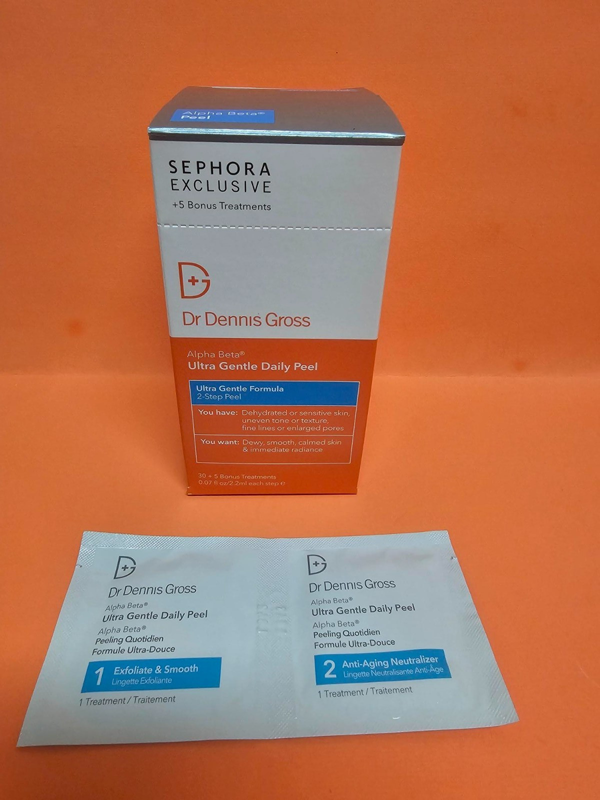 Dr.Dennis Gross 35 pc box Ultra Gentle Alpha Beta Peel Pads exp 9/27 sensitive
