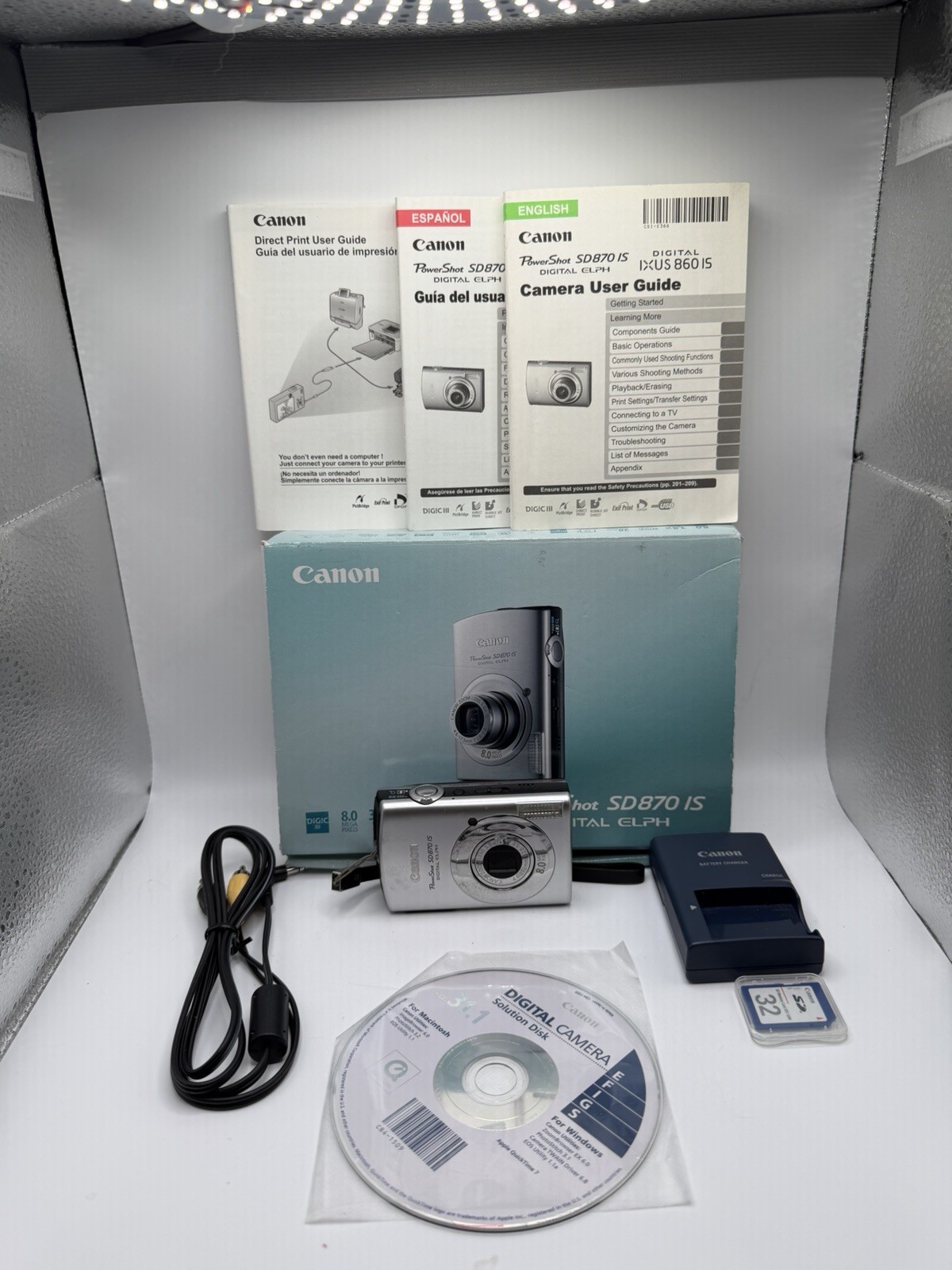 Canon PowerShot SD870 IS Digital ELPH Camera 8.0mp, Box/Bundle, Orig Owner Canon PowerShot SD870 IS Digital ELPH Camera 8.0mp, Box/Bundle, Orig Owner