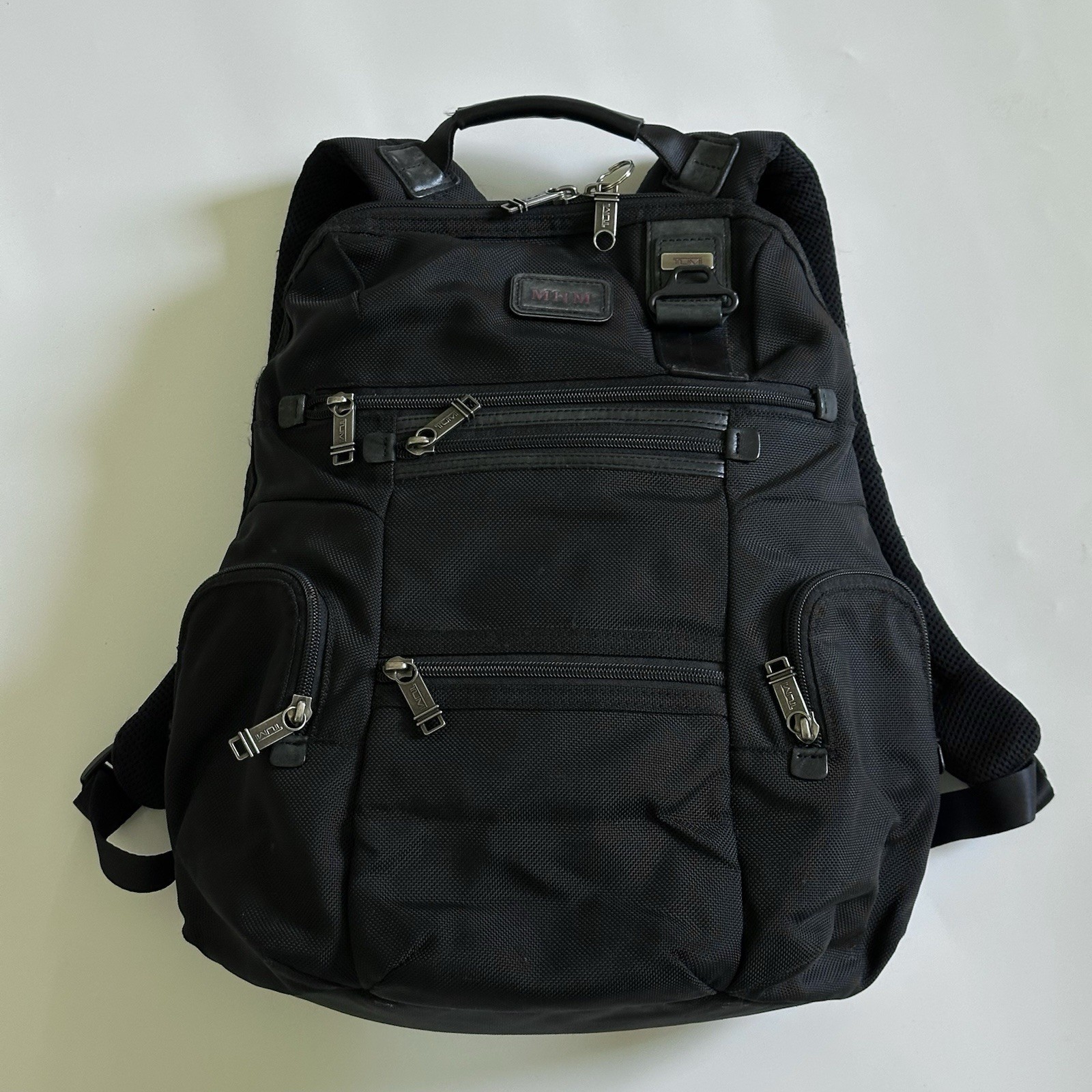 RARE EUC TUMI Alpha Bravo Knox -Black/ Leather/ Ballistic Nylon Backpack