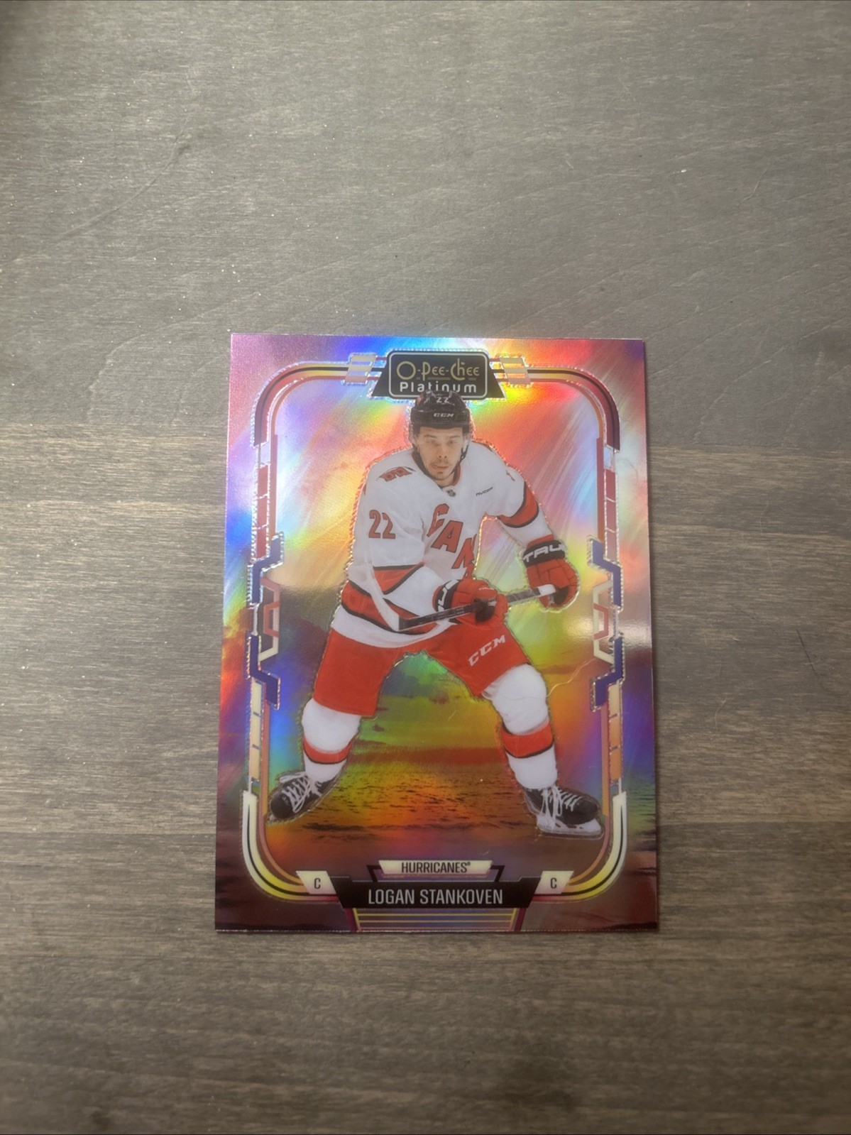 2025-26 O-Pee-Chee Platinum Sunset Logan Stankoven #96 Carolina Hurricanes