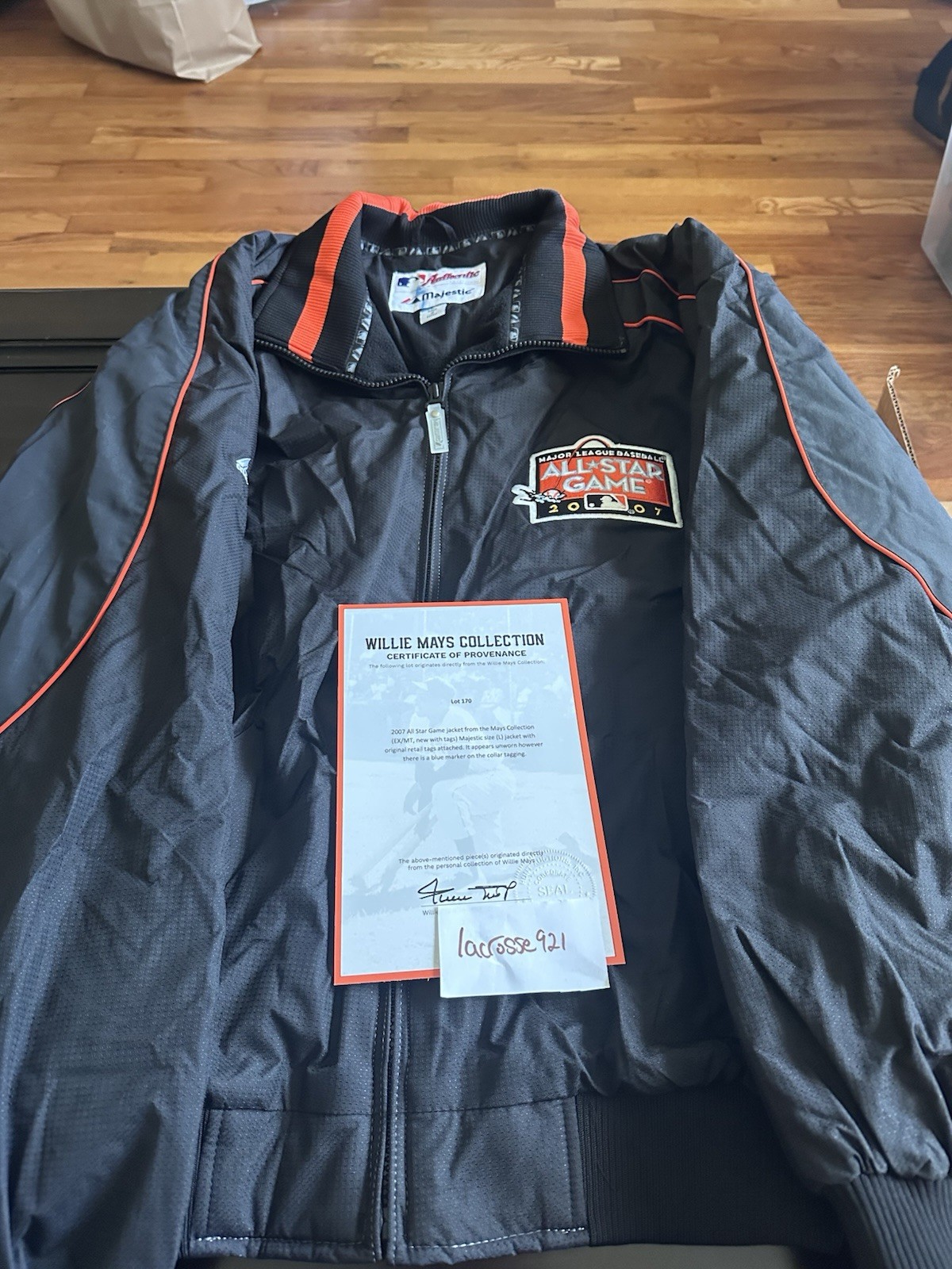 Willie Mays Personally Owned 2007 All Star Game Jacket San Francisco Giants LOA Willie Mays Personally Owned 2007 All Star Game Jacket San Francisco Giants LOA