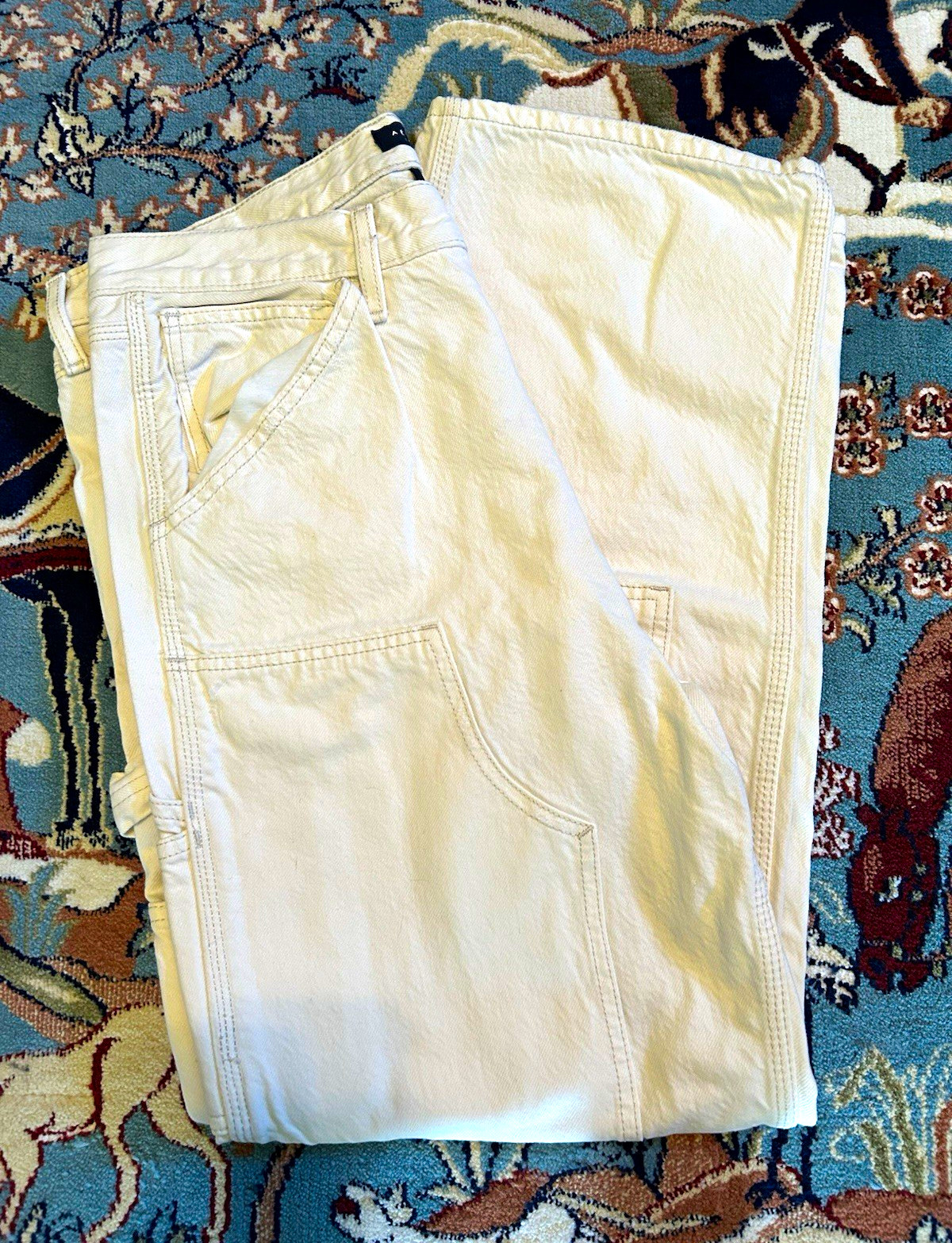 Aéropostale White Carpenter Double Knee Cotton Pants Mens Regular Fit 32x30