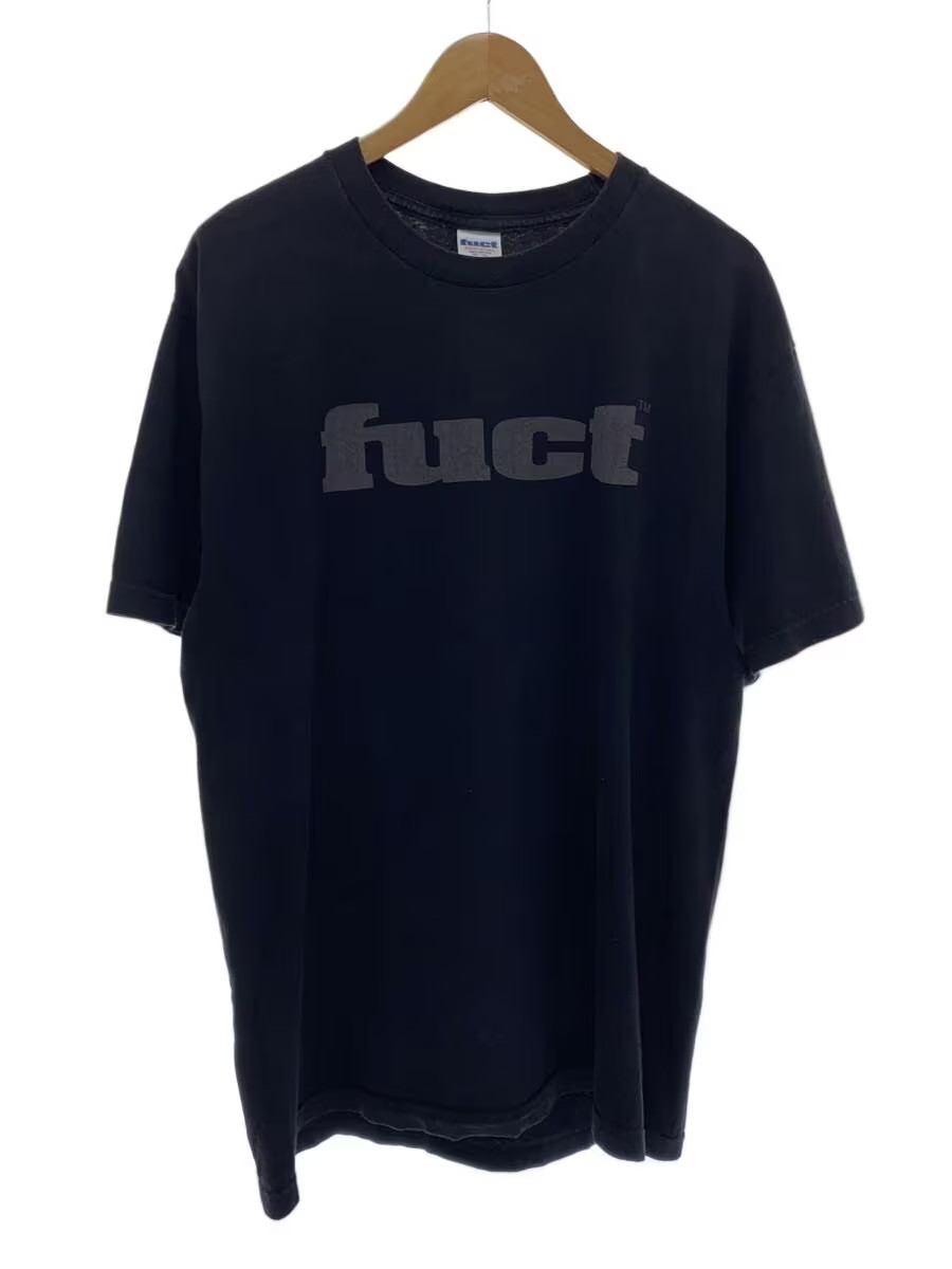 FUCT 90s 00s/MADE IN USA/Crew Neck T shirt/Double sided Print/L/Cotton/BLK