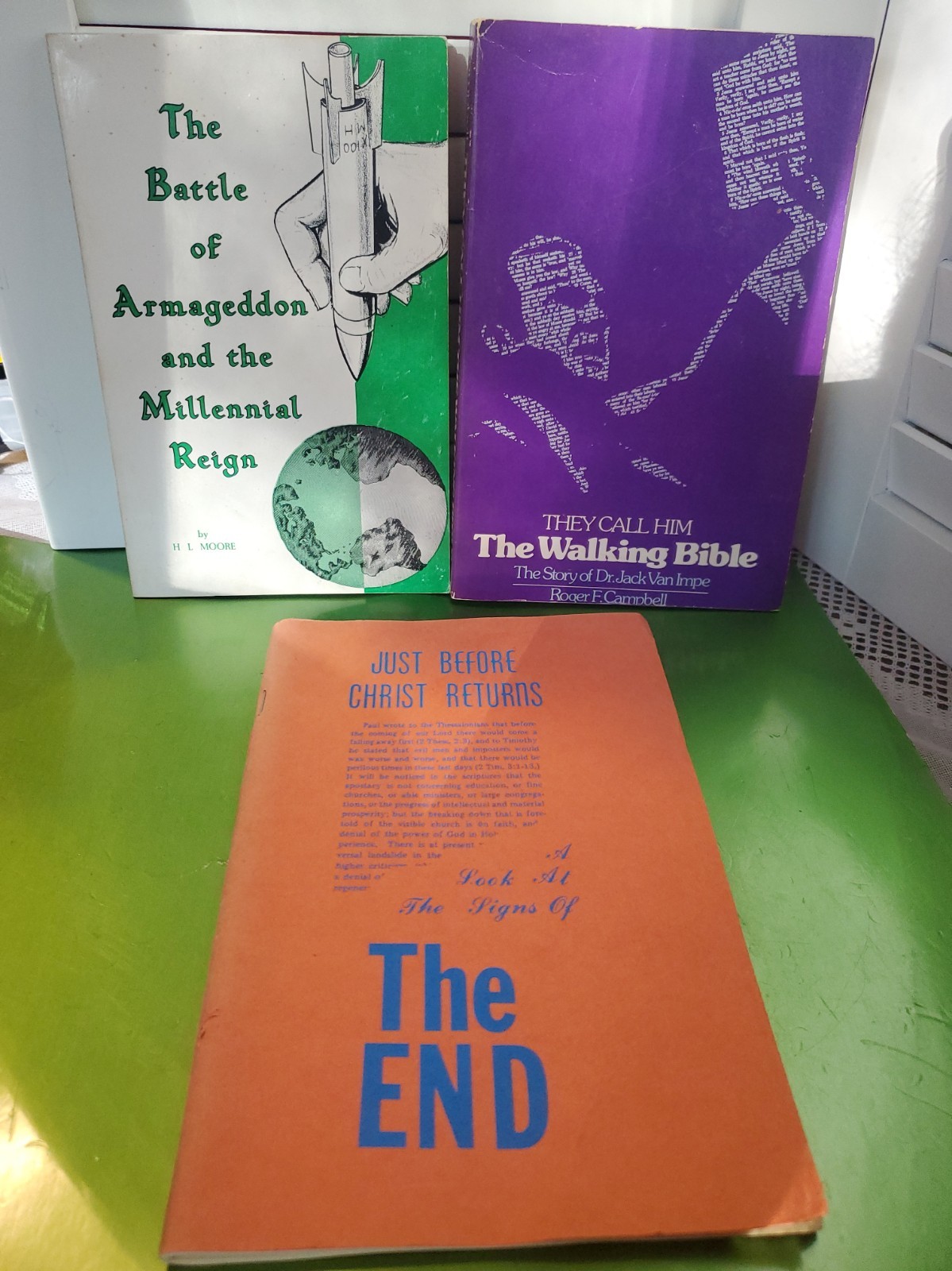 VTG Christian Prophecy End Times Book Lot 3 Armageddon Christ Returns Van Impe