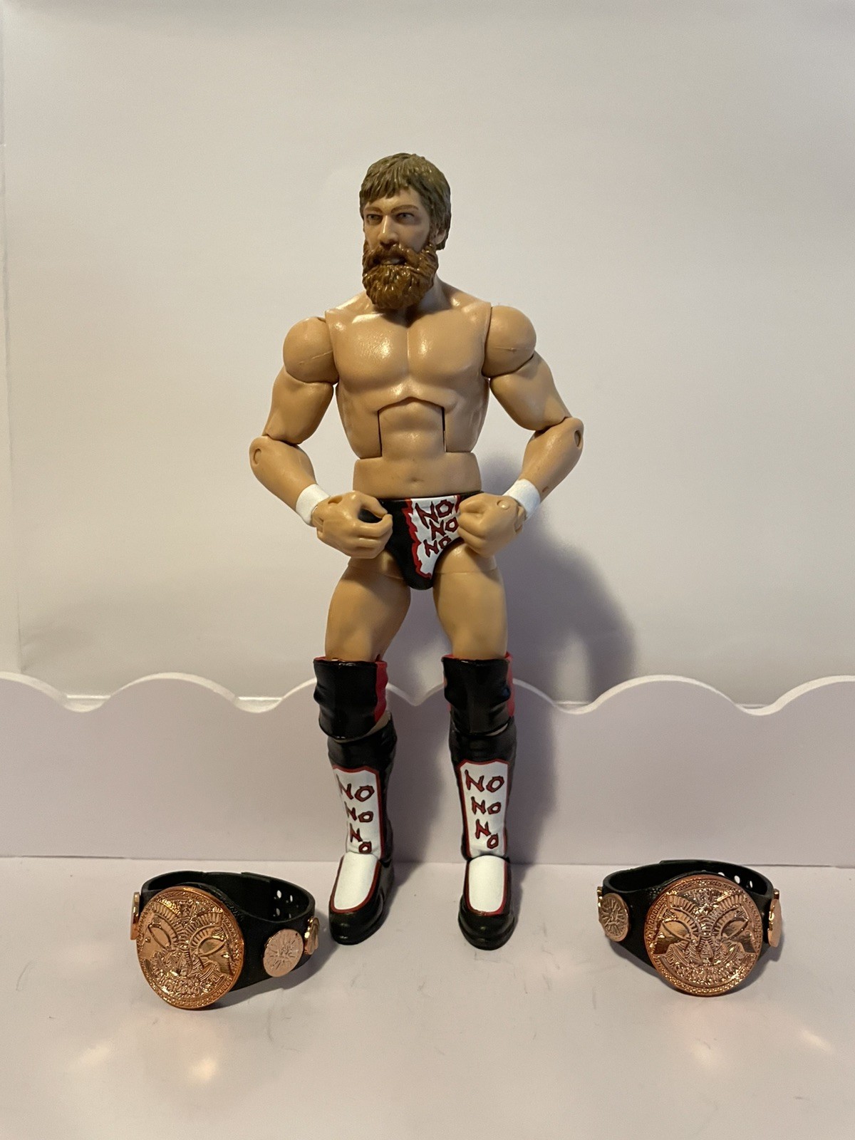 WWE Daniel Bryan Elite Toys R US  Wrestlemania figure W/ Belts 