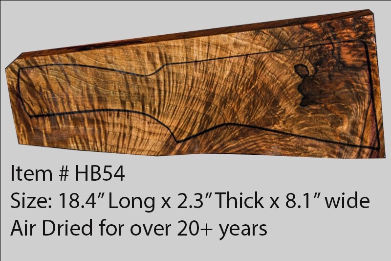 Exhibition Turkish walnut gun stock blank for shotguns, hb54