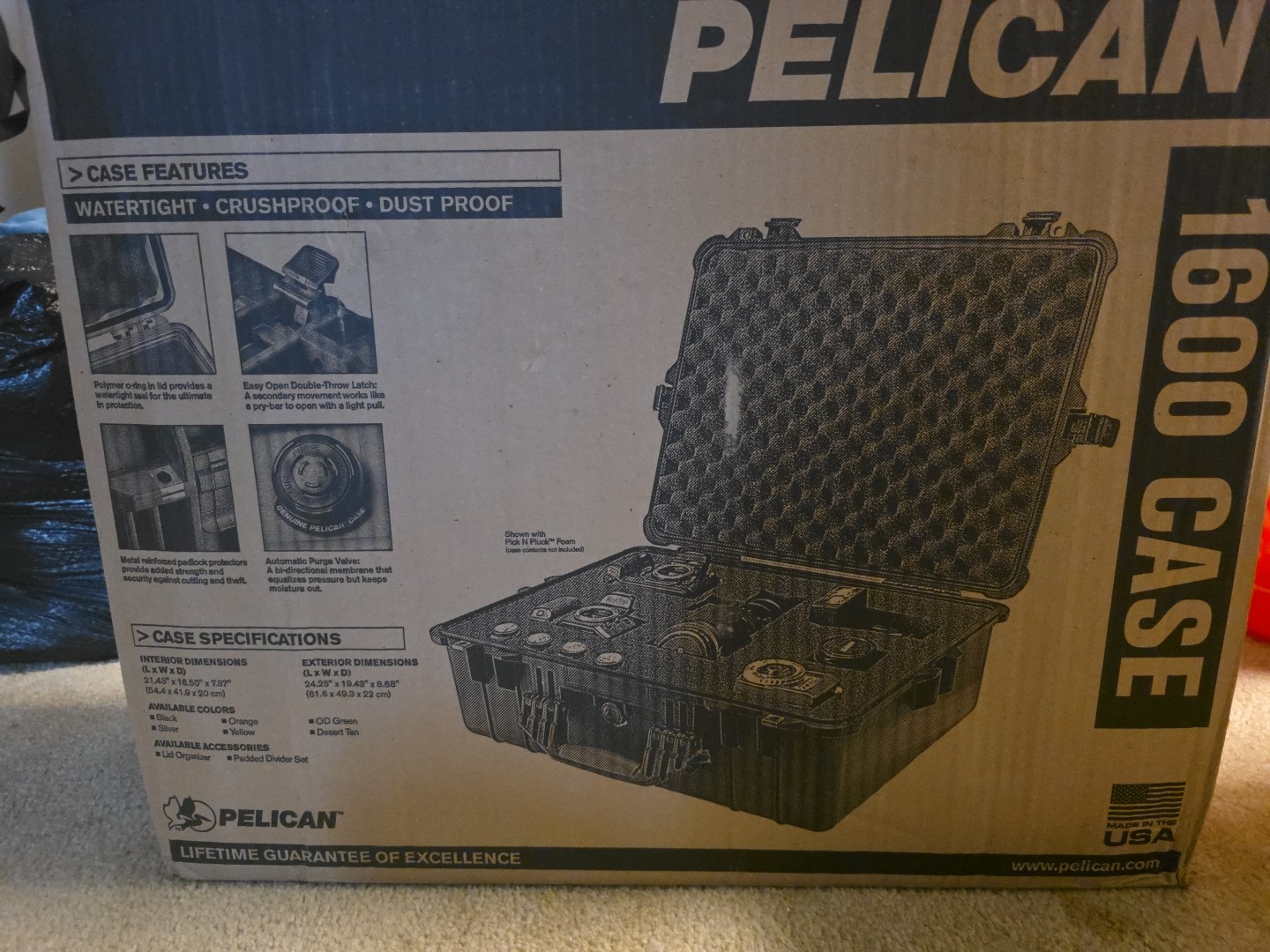 Pelican 1600 Protector Case - Black Pelican 1600 Protector Case - Black