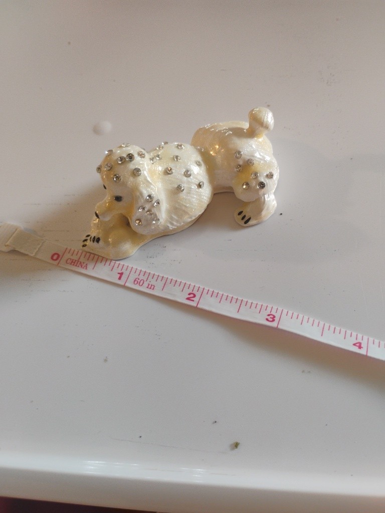Vintage Poodle Trinket Box Jeweled Porcelain Dog Figurine 3.5 Inch Vintage Poodle Trinket Box Jeweled Porcelain Dog Figurine 3.5 Inch