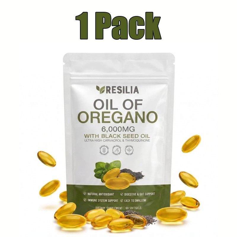 1-5 Pack Resilia Oil of Oregano 6000mg with Black Seed Oil Softgels