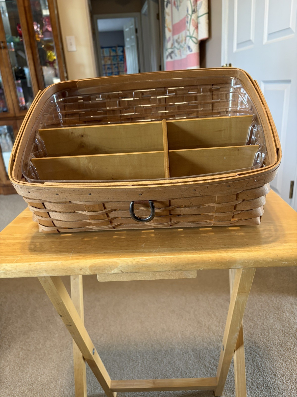Longaberger 2009 Large Desktop Organizer Basket with Wood Dividers Longaberger 2009 Large Desktop Organizer Basket with Wood Dividers