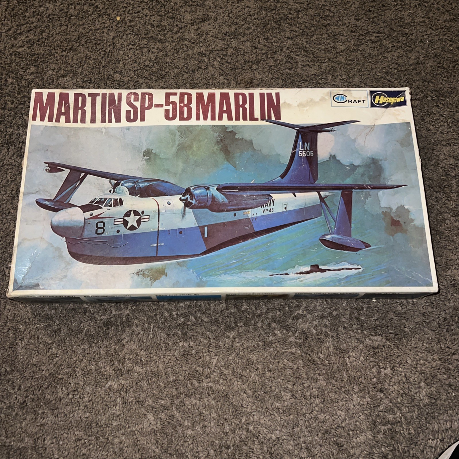 Martin SP-5B Marlin Hasegawa 1/72 Scale Rare Vintage Plastic Model Airplane Kit