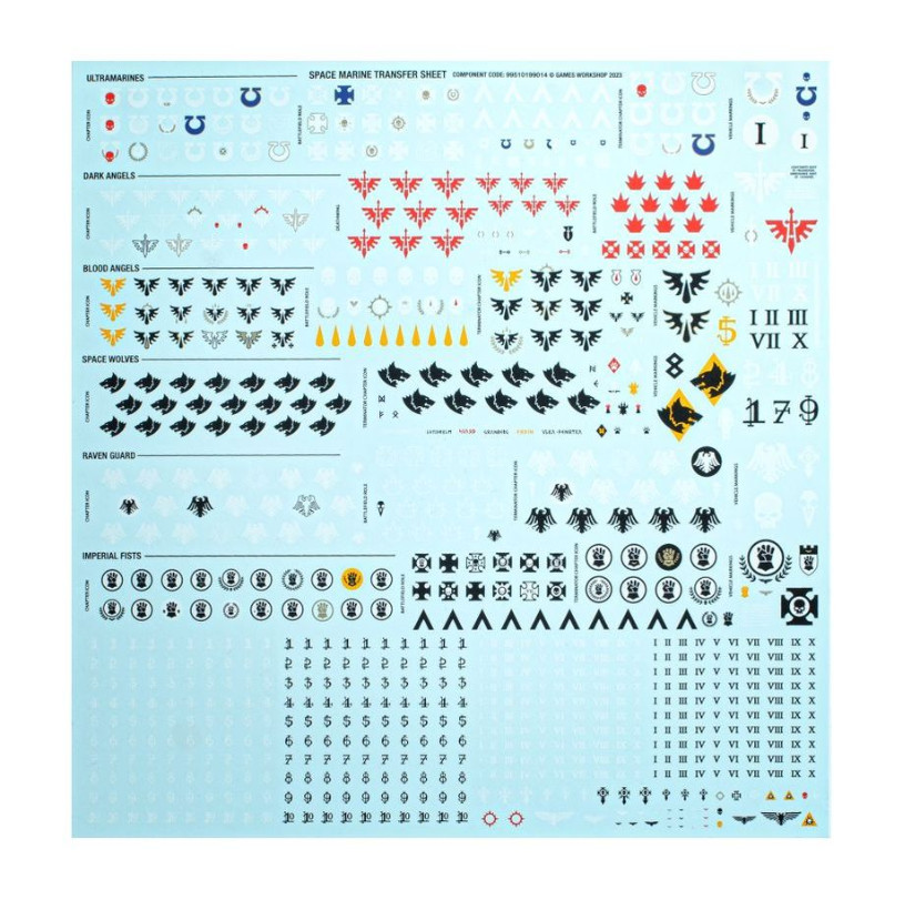 Space Marine - Transfer Sheet/Decals - Warhammer 40K