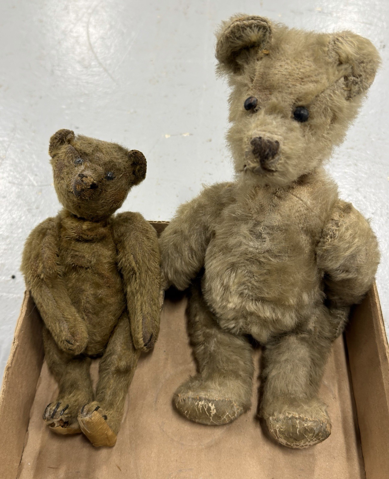 RARE Early ANTIQUE C 1900s Teddy BEAR Lot of Two - One Steiff