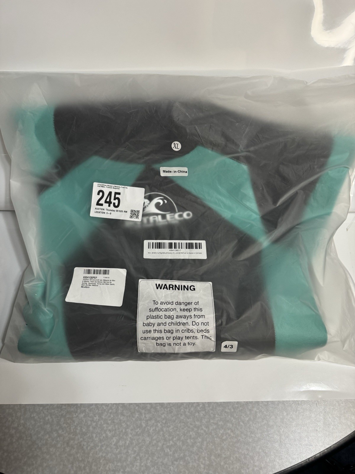 NEW JINTALECO Full Body Neoprene Wetsuit Front Zip 4/3 mm Women XL/L see chart