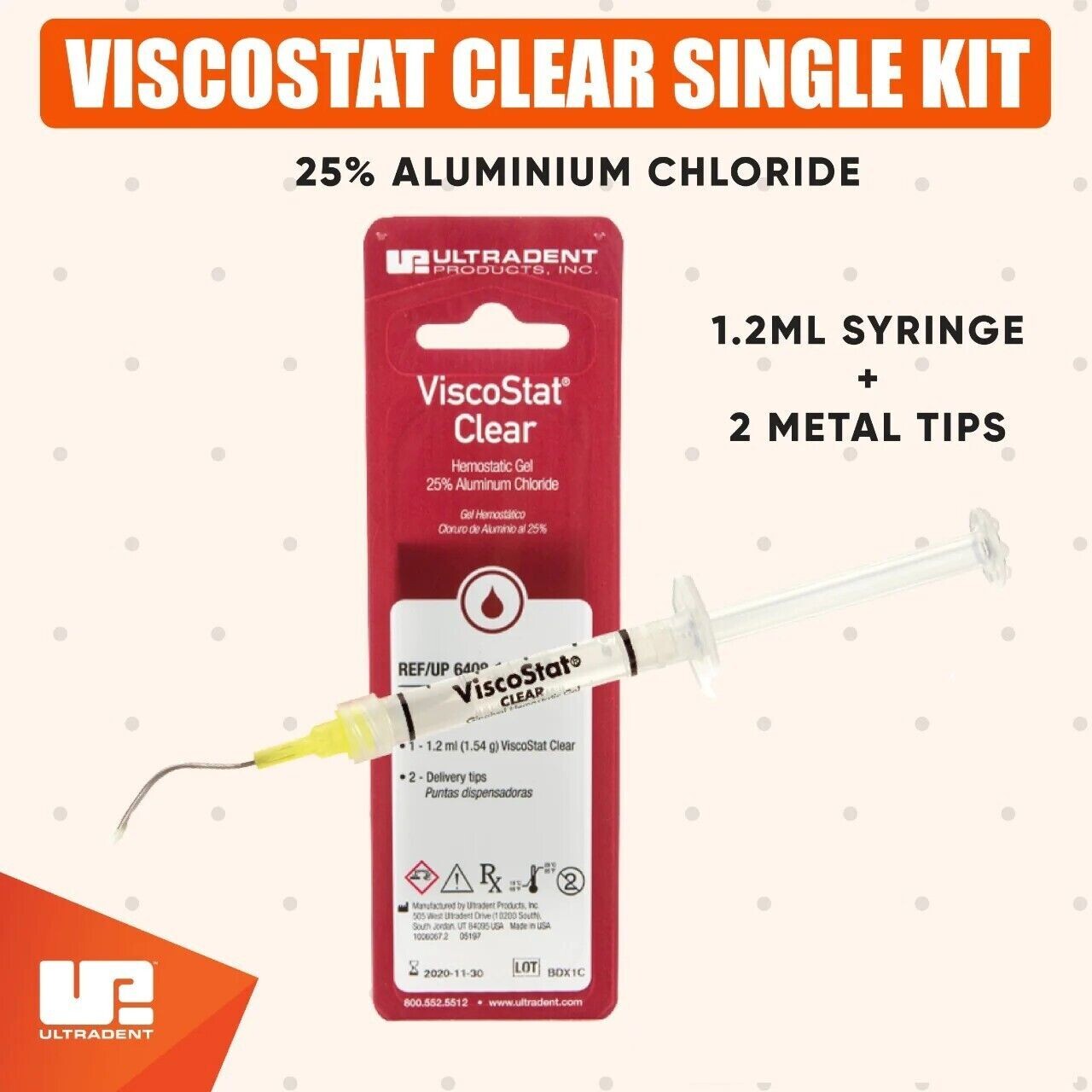 ViscoStat Clear Hemostatic Gel 25 Per Cent Alu minum Chlo ride Dental(Free Ship)