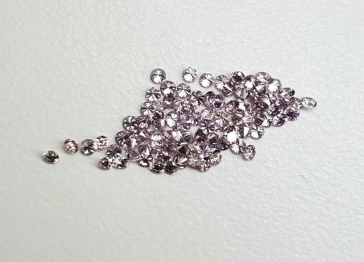 Rare Loose Diamonds Fancy Purple Pink Color 0.13CT Small Natural Round Cut